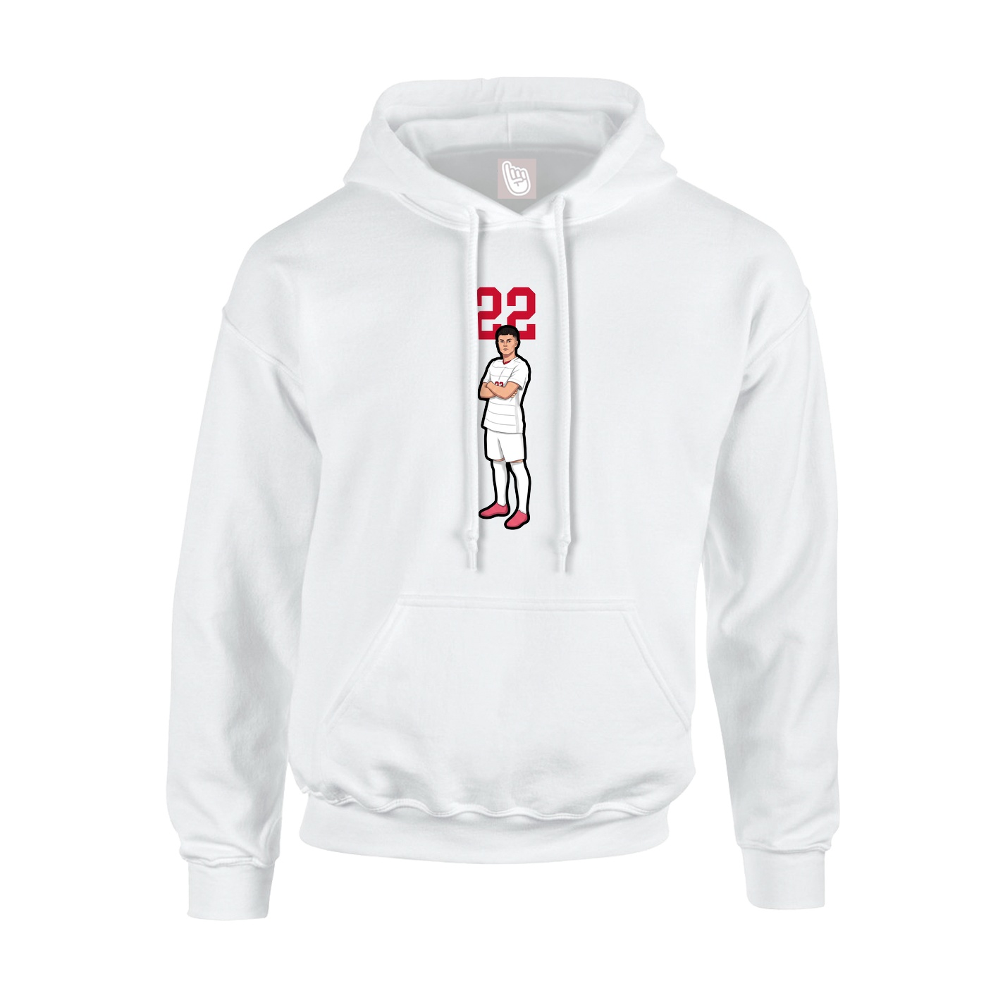 Hoodie — Number Top in White