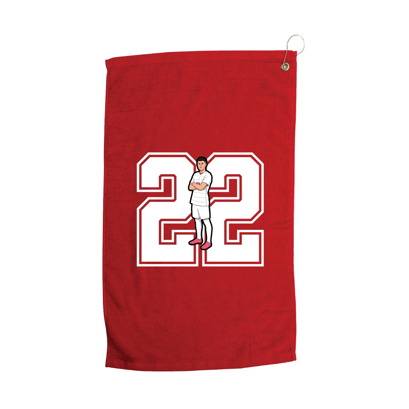 Golf Towel — Number in Red