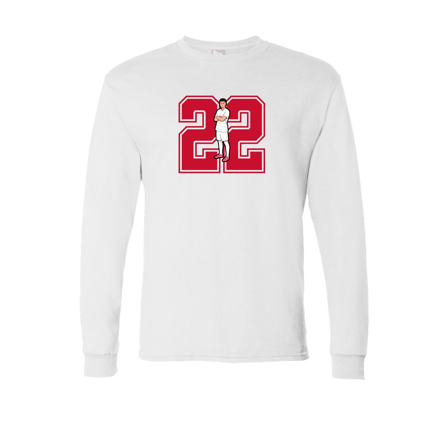Long Sleeve Tee — Number in White