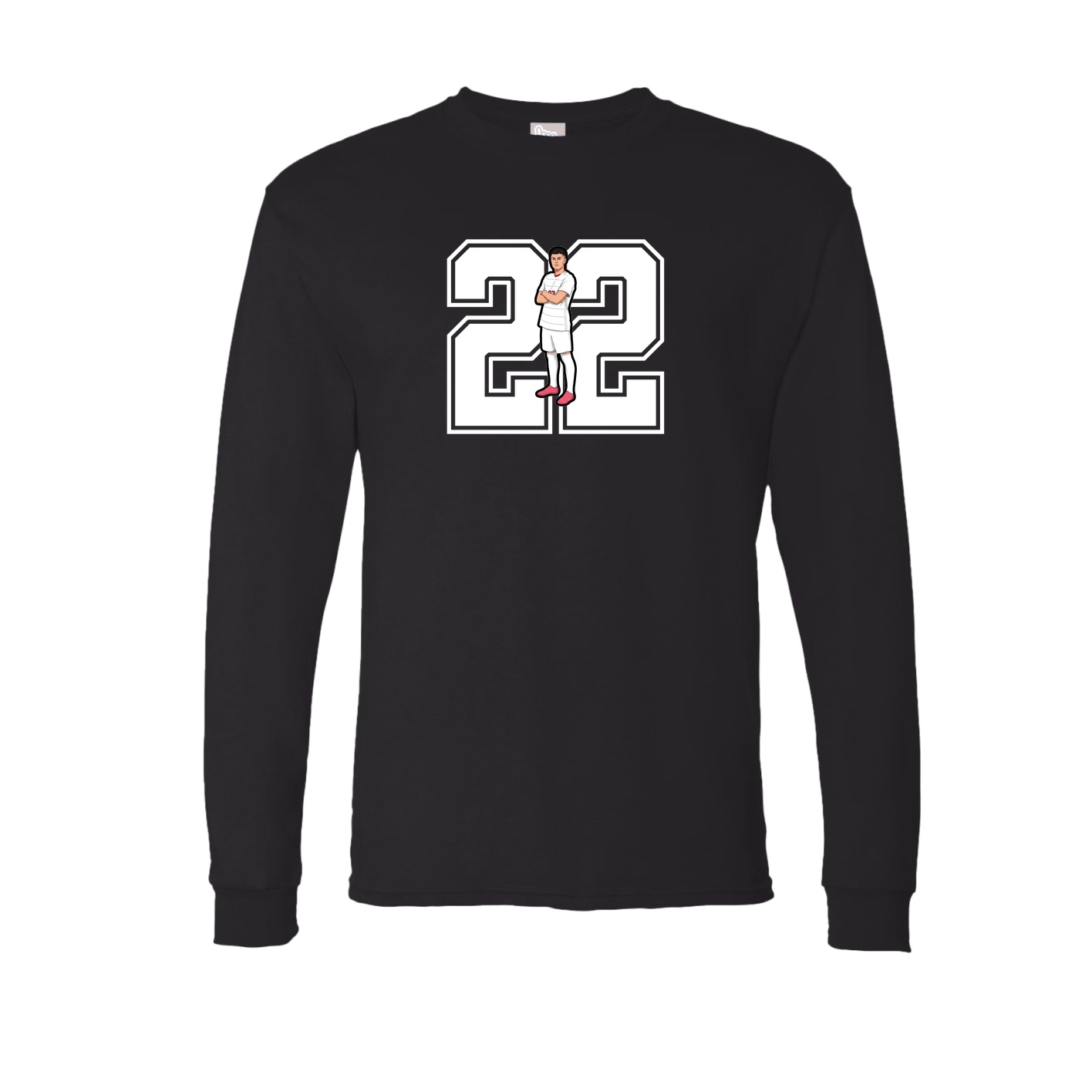 Long Sleeve Tee — Number in Black