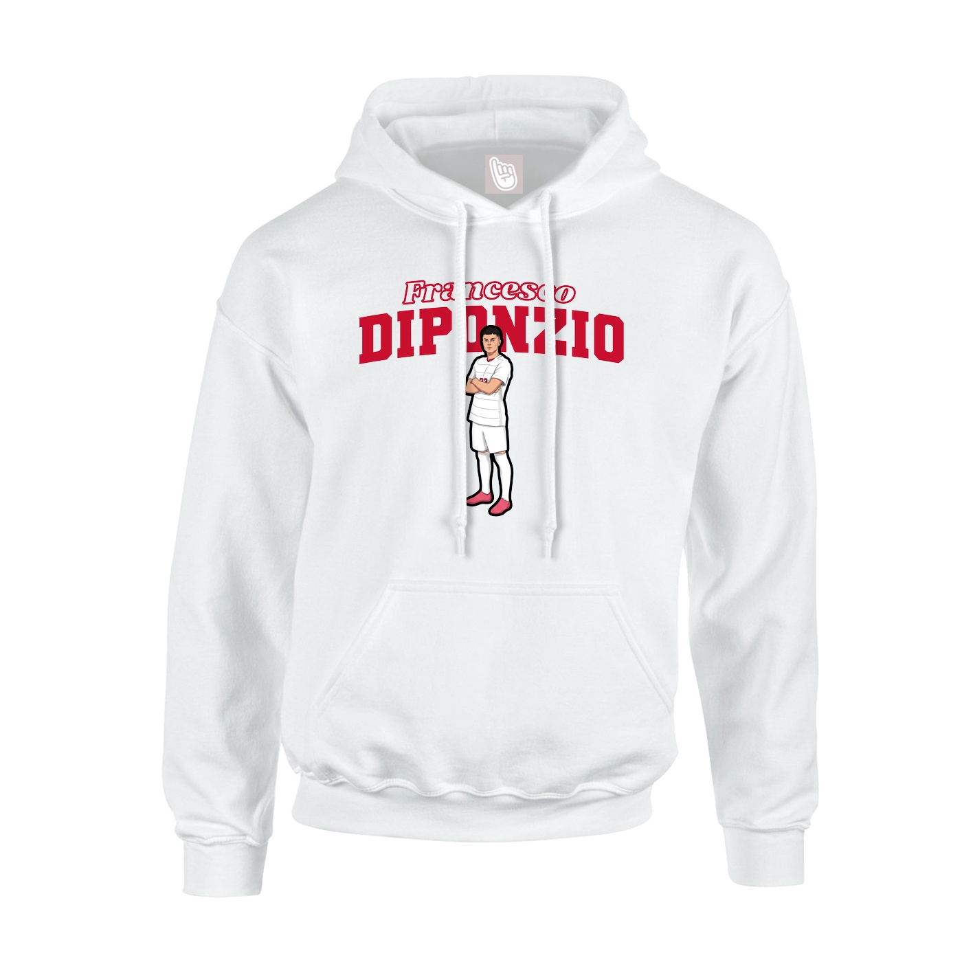 Youth Hoodie — Name Arch in White
