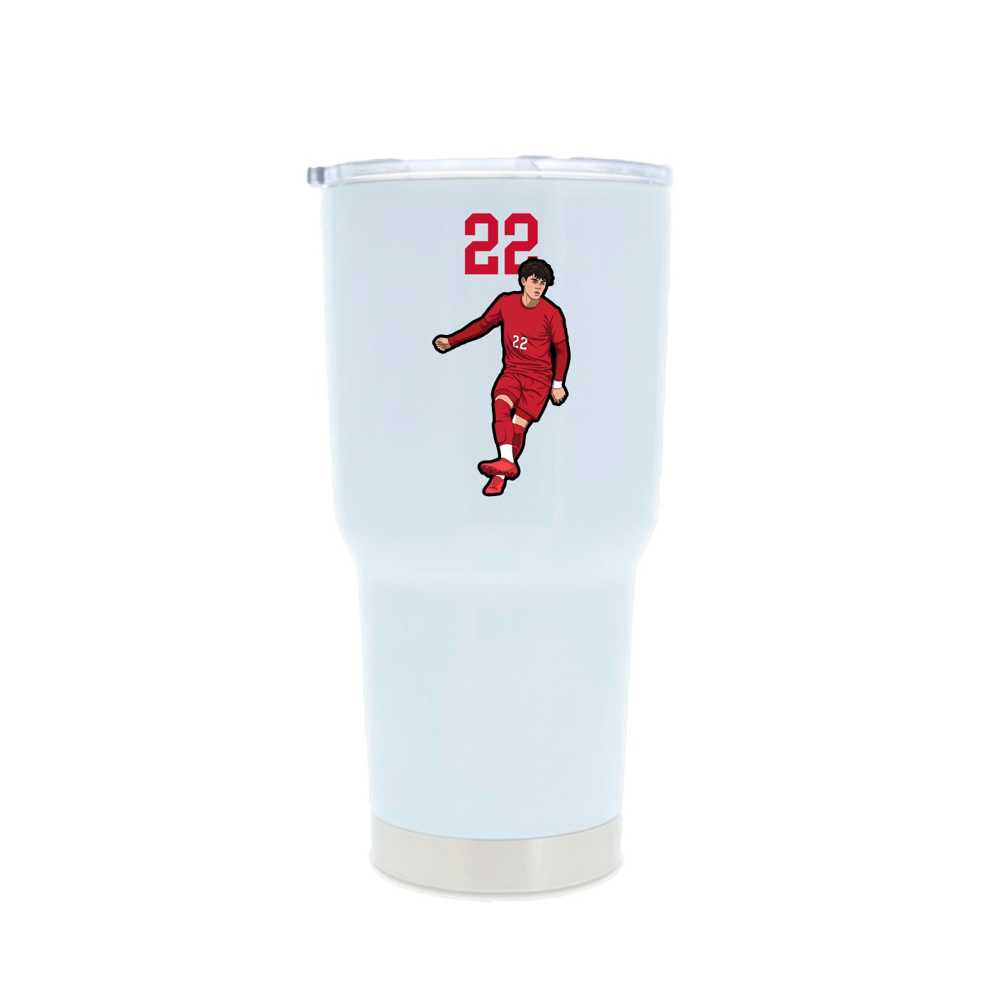 30oz Stainless Steel Tumbler — Number Top in White