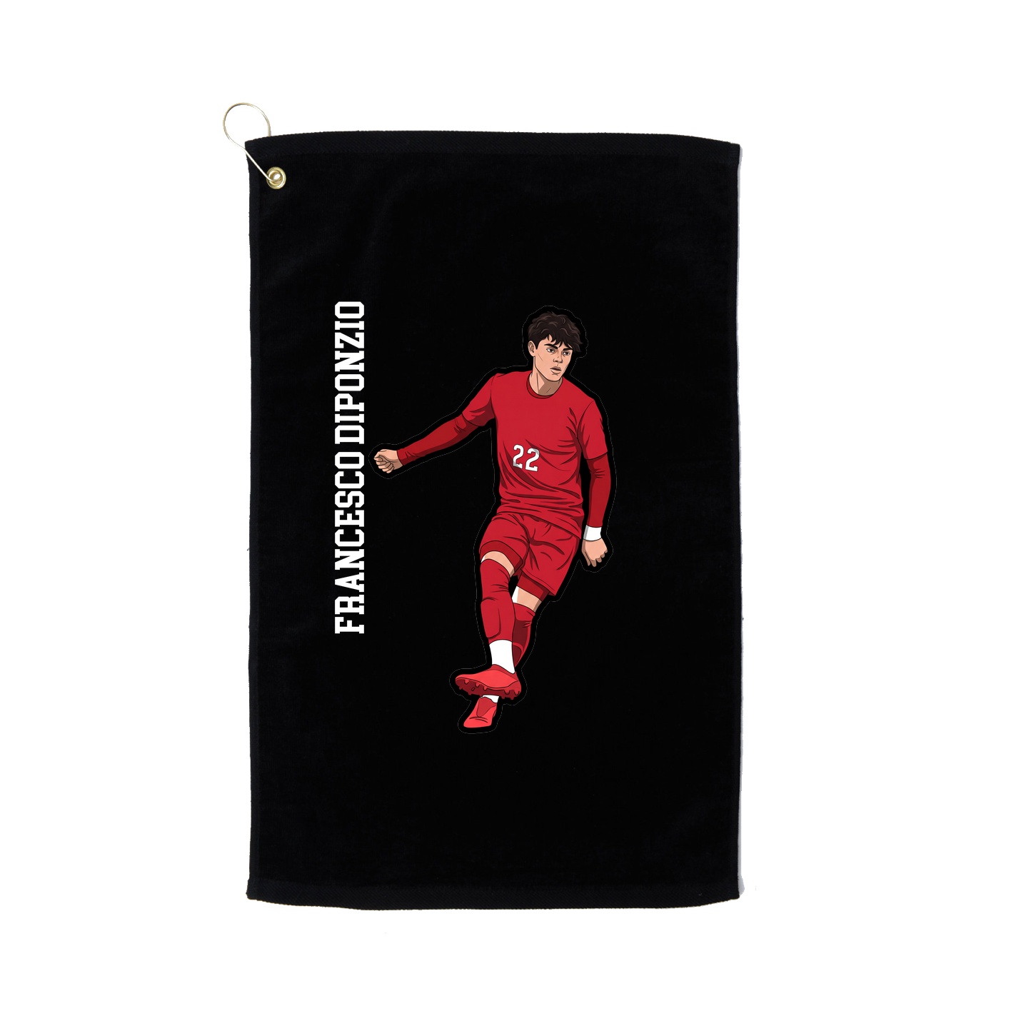 Golf Towel — Name Vertical in Black