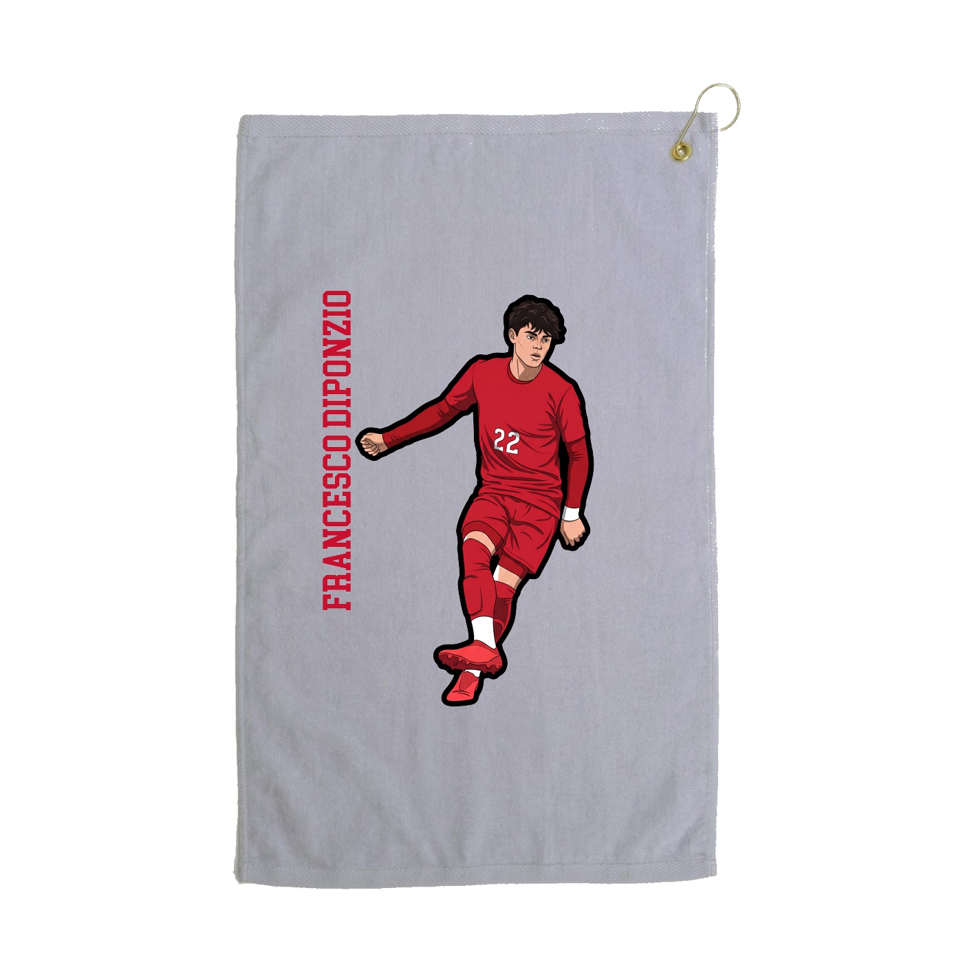 Golf Towel — Name Vertical in Grey