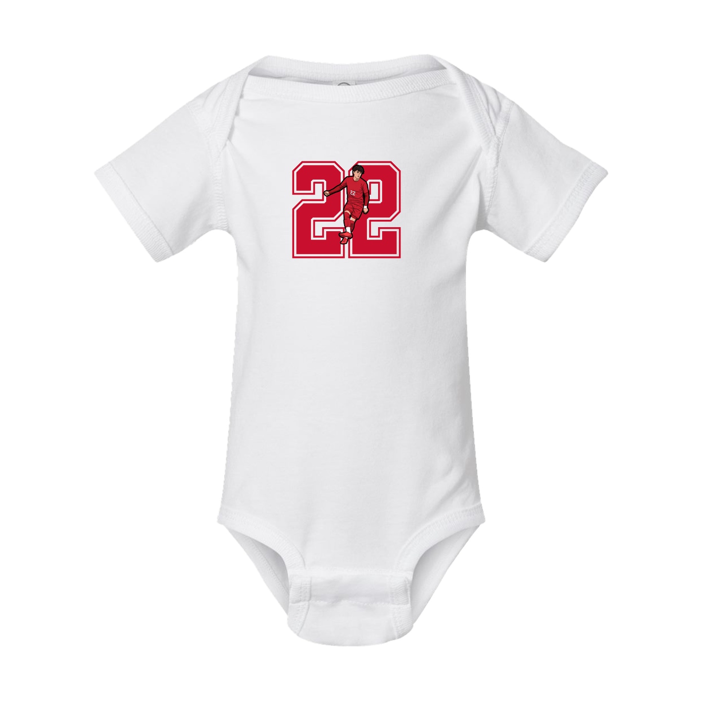 Baby Onesie — Number in White