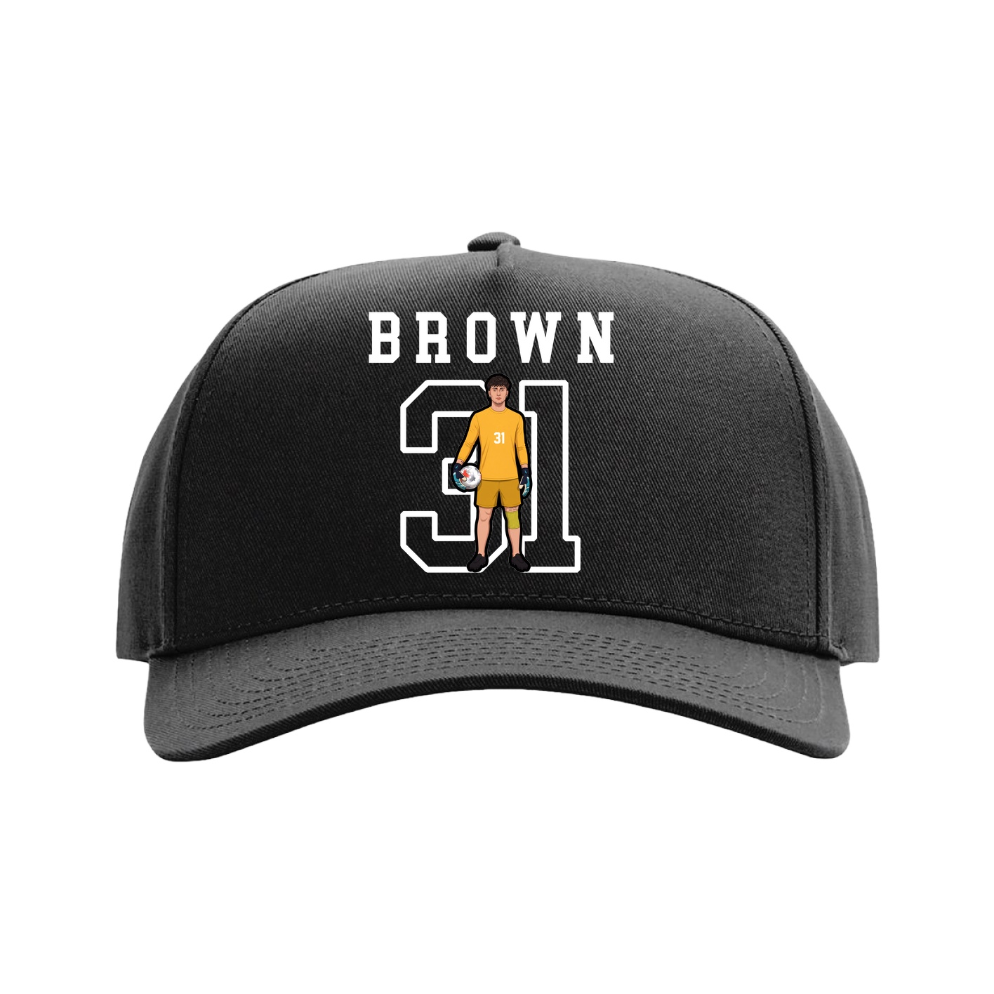 Full Fabric Five-Panel Champ Cap — Shirsey in Black