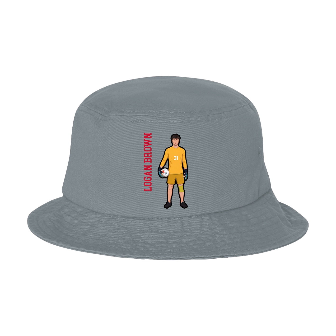 Bucket Cap — Name Vertical in Grey