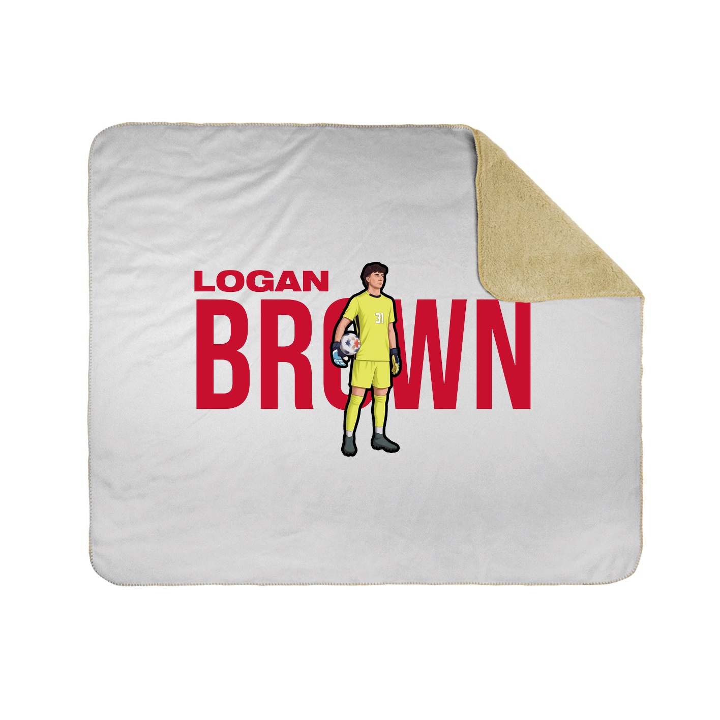 Throw Blanket — Player Name in White
