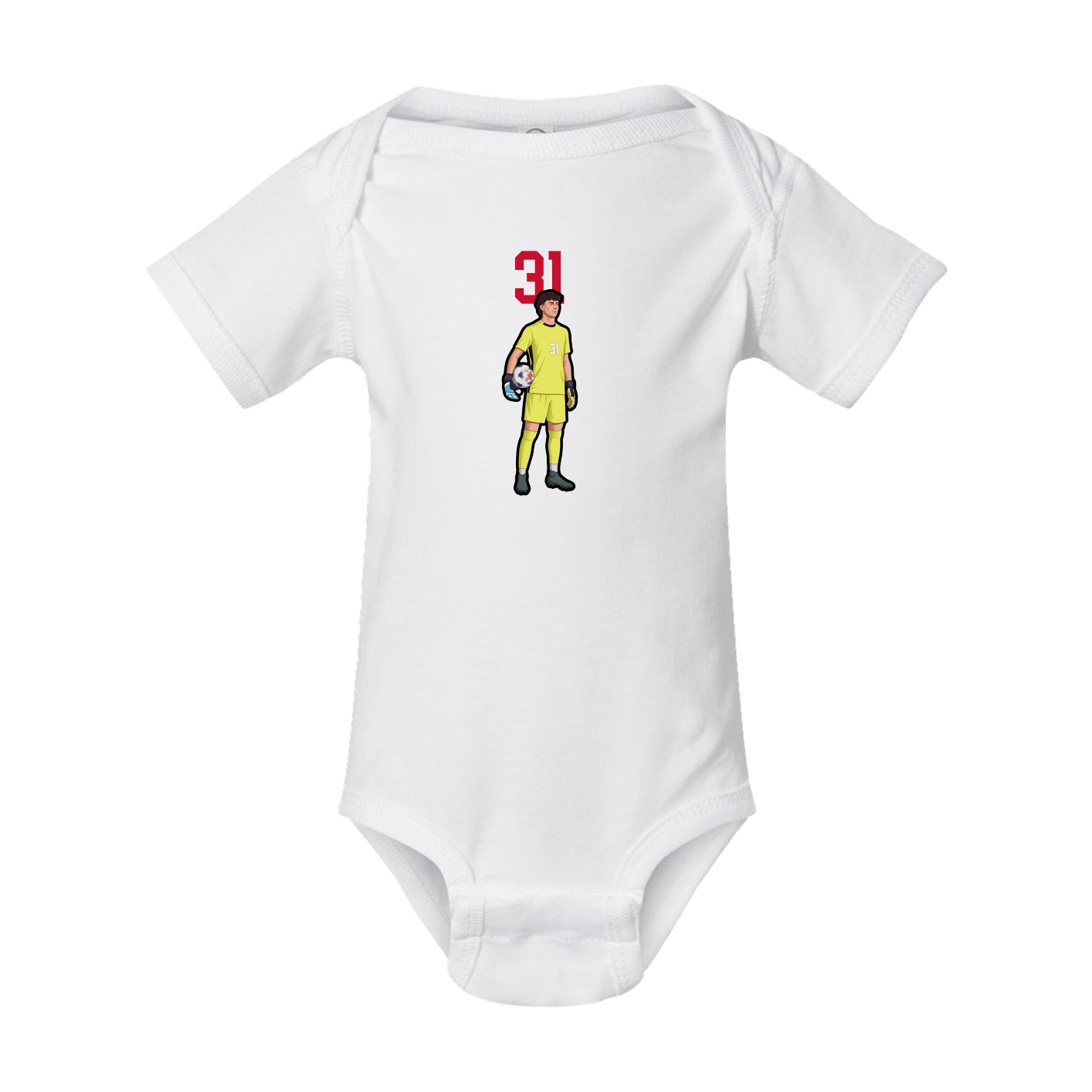 Baby Onesie — Number Top in White