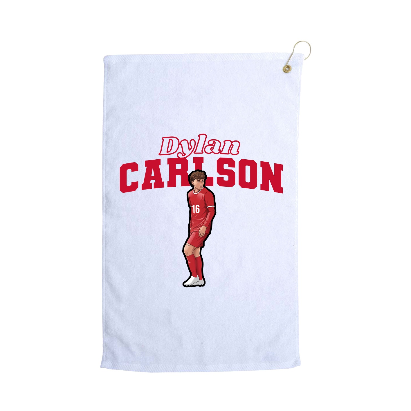 Golf Towel — Name Arch in White