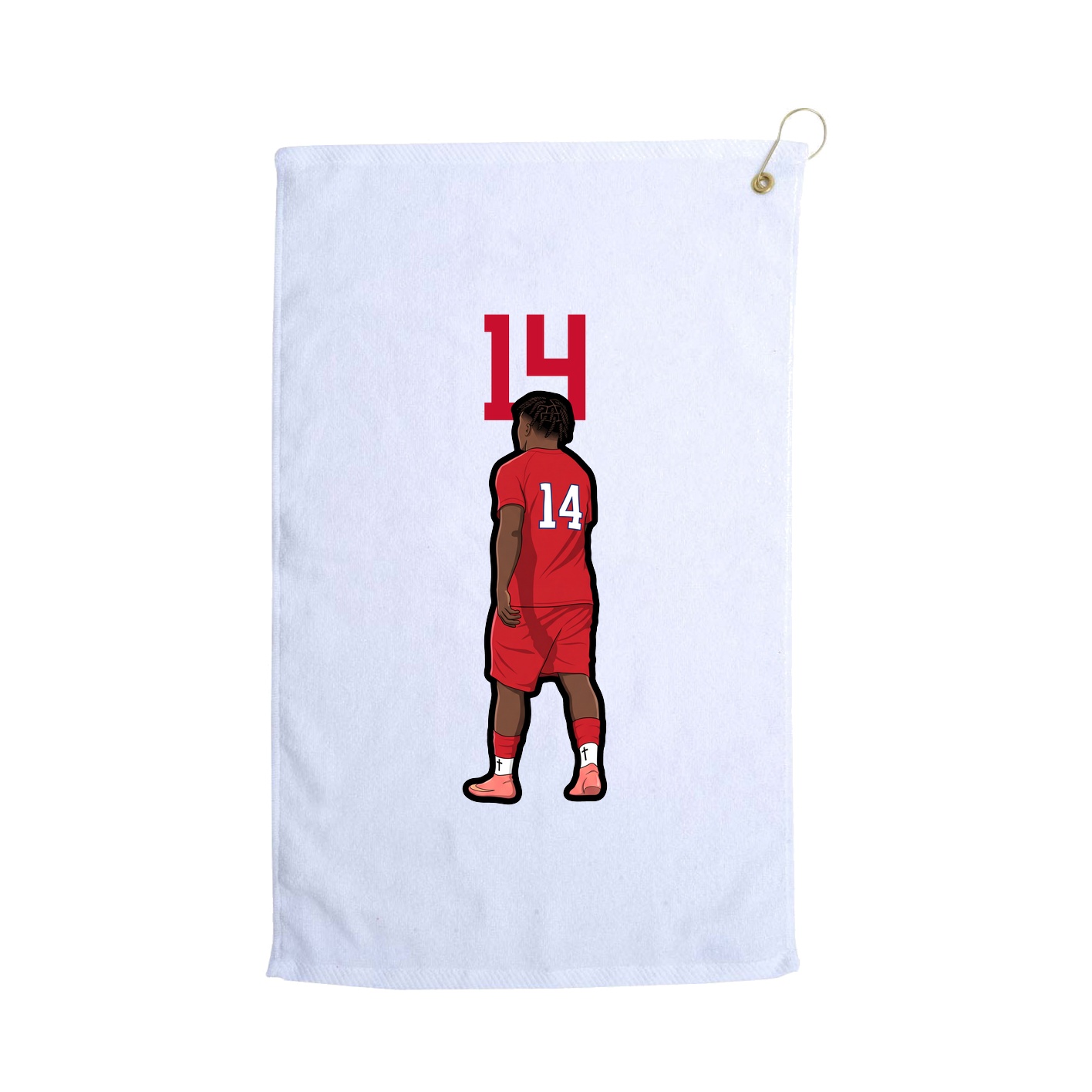 Golf Towel — Number Top in White