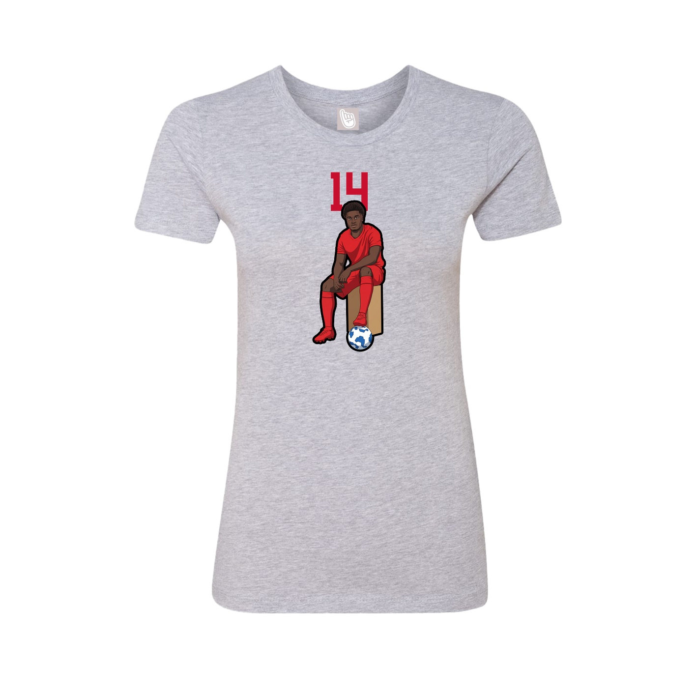Fitted Women's Tee — Number Top in Grey