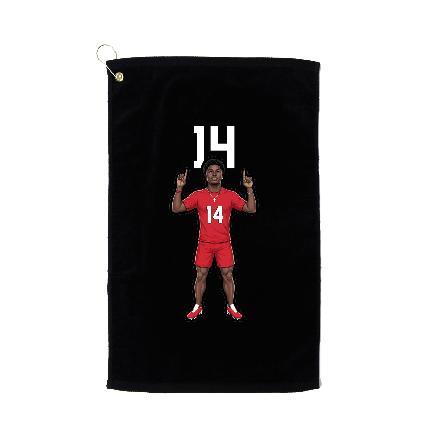 Golf Towel — Number Top in Black