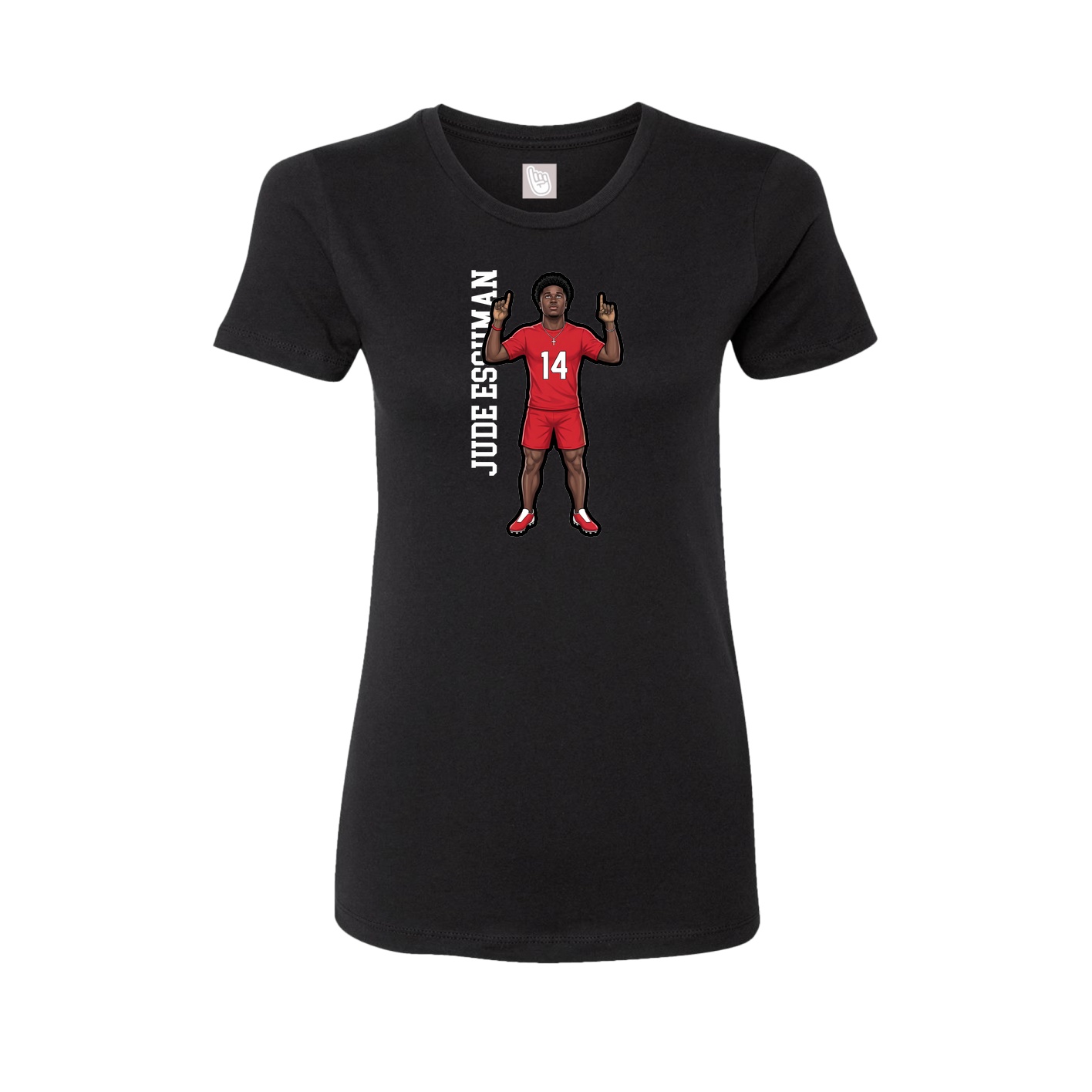 Fitted Women's Tee — Name Vertical in Black