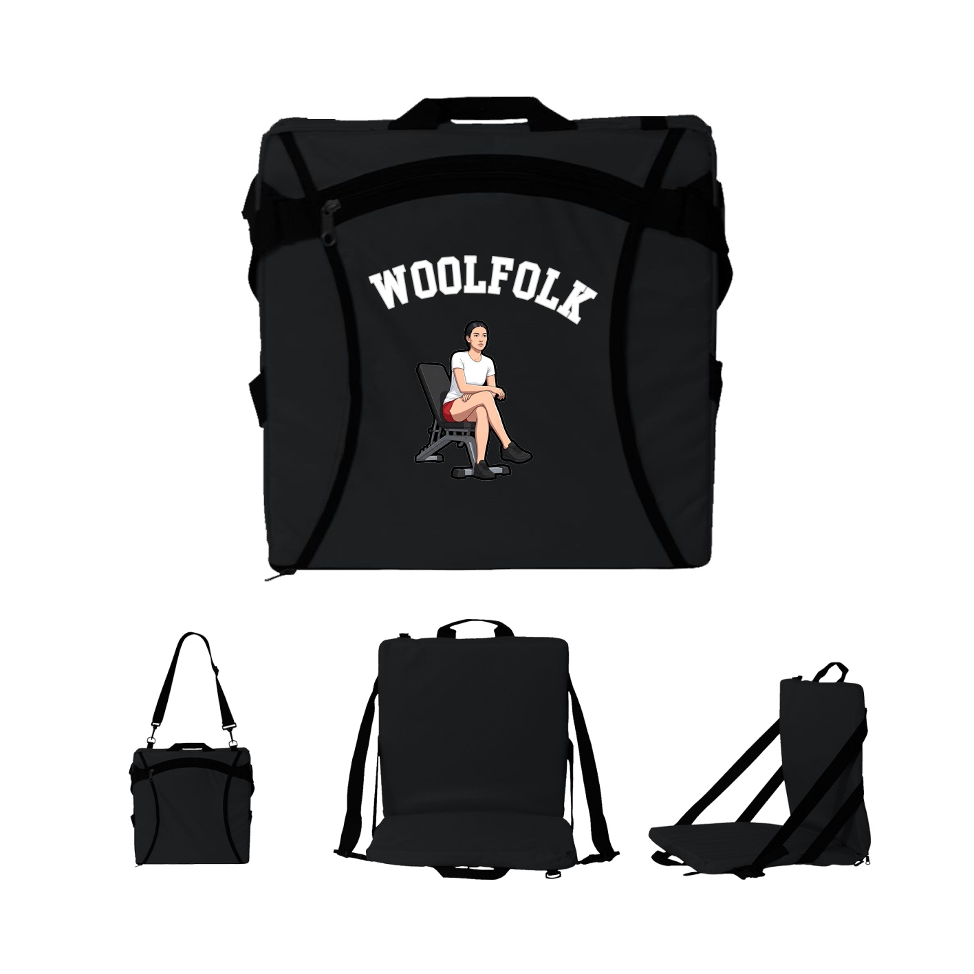 Folding Stadium Seat — Shirsey Arch in Black