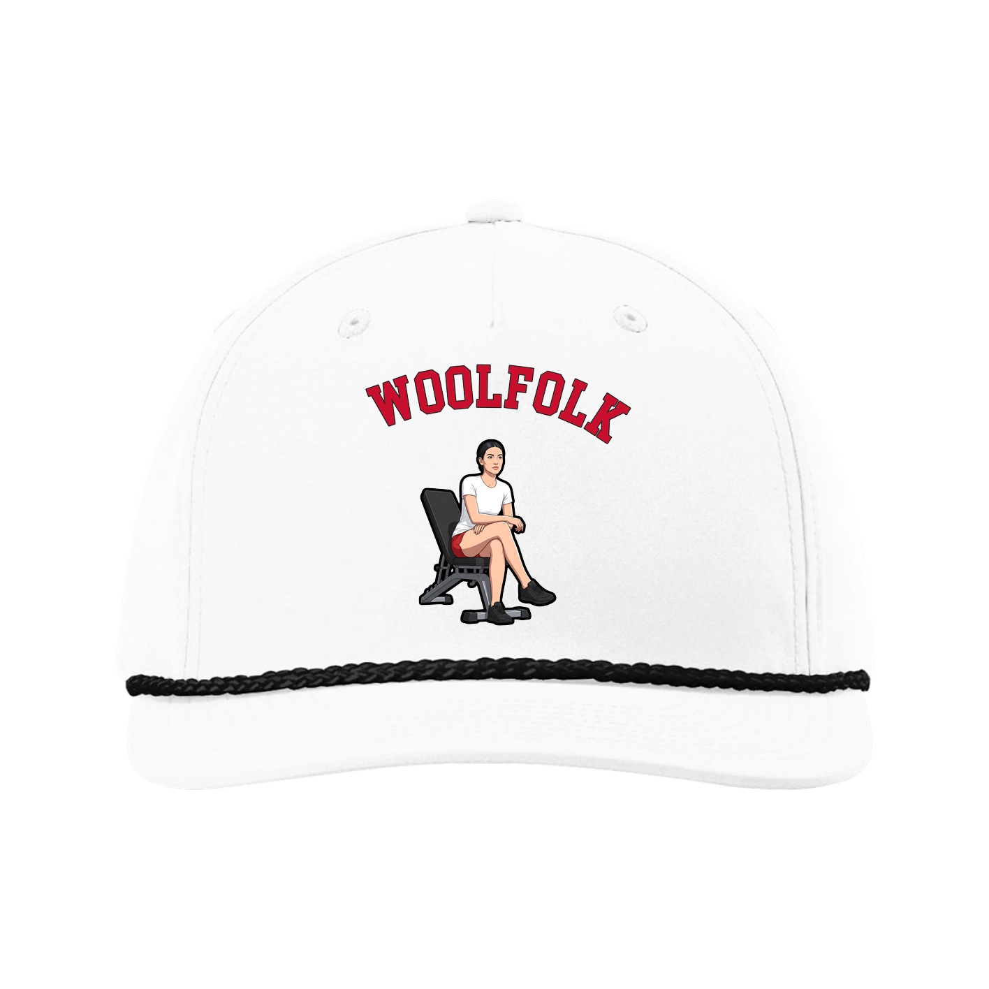 Five-Panel Classic Rope Cap — Shirsey Arch in White