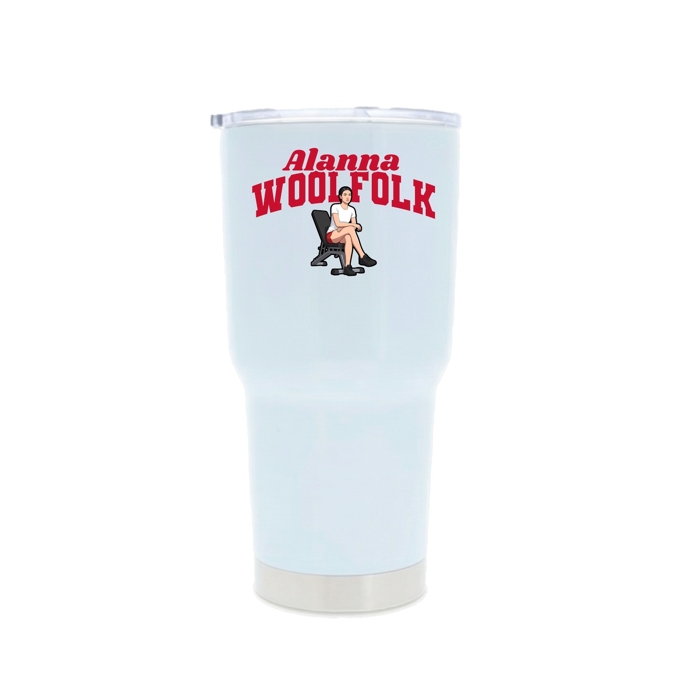 30oz Stainless Steel Tumbler — Signature Arch in White
