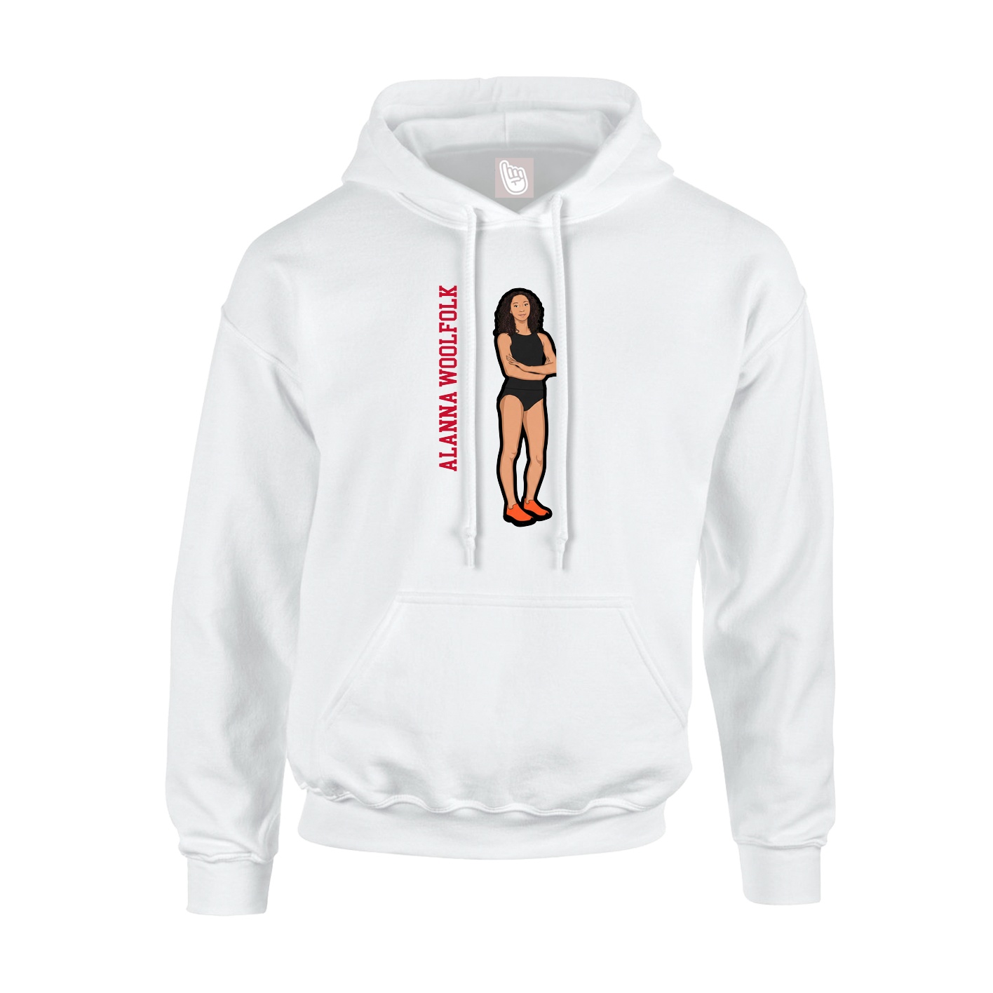 Hoodie — Name Vertical in White
