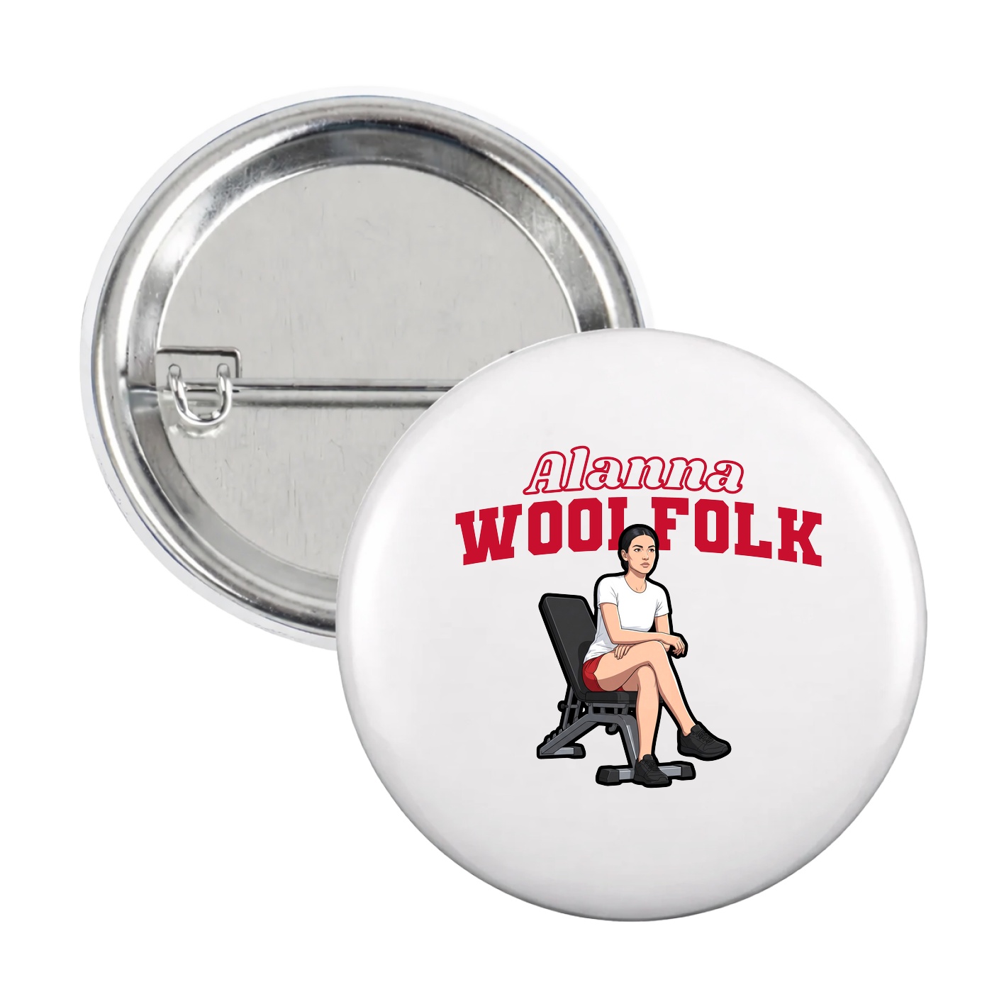 Game Day Button — Name Arch in White