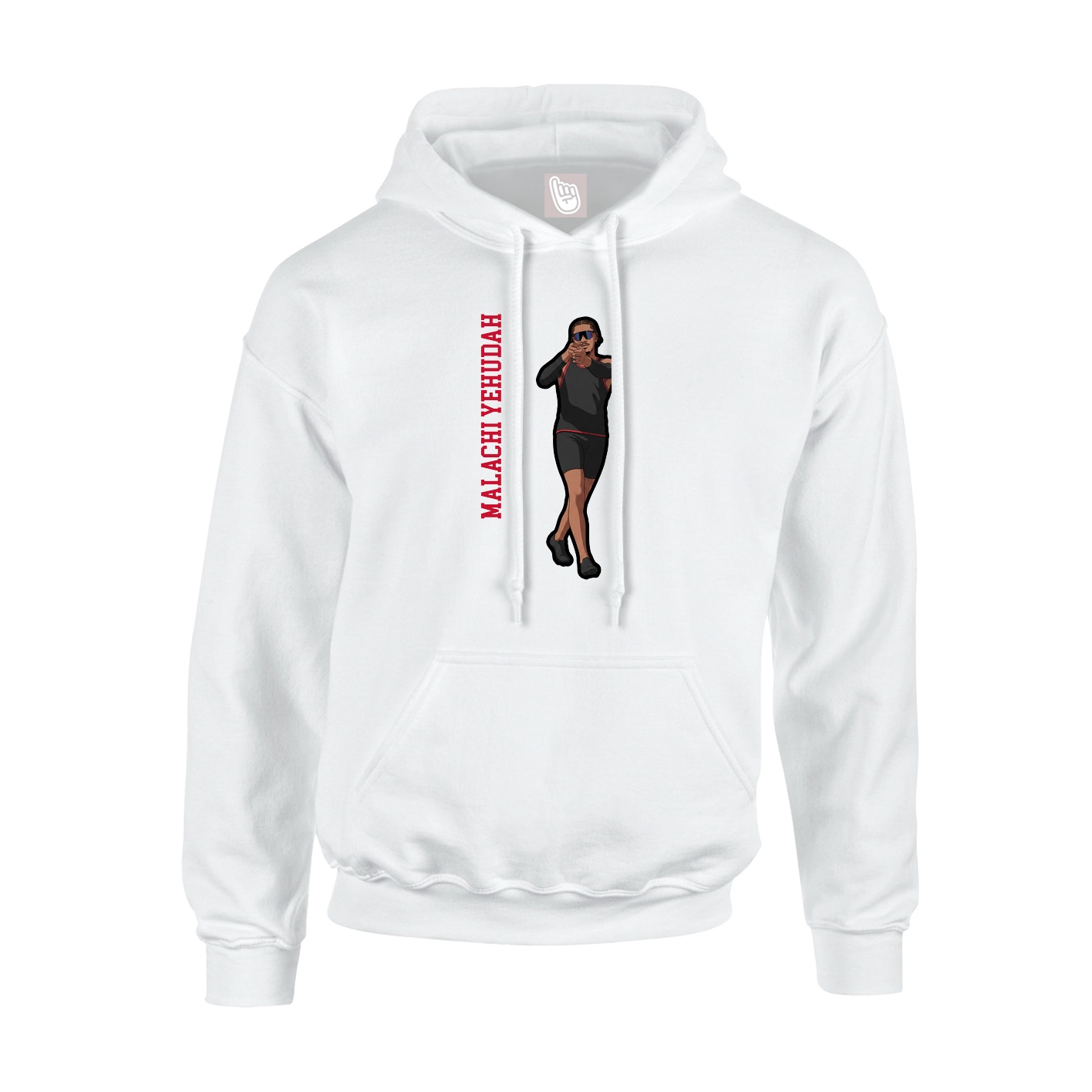 Hoodie — Name Vertical in White