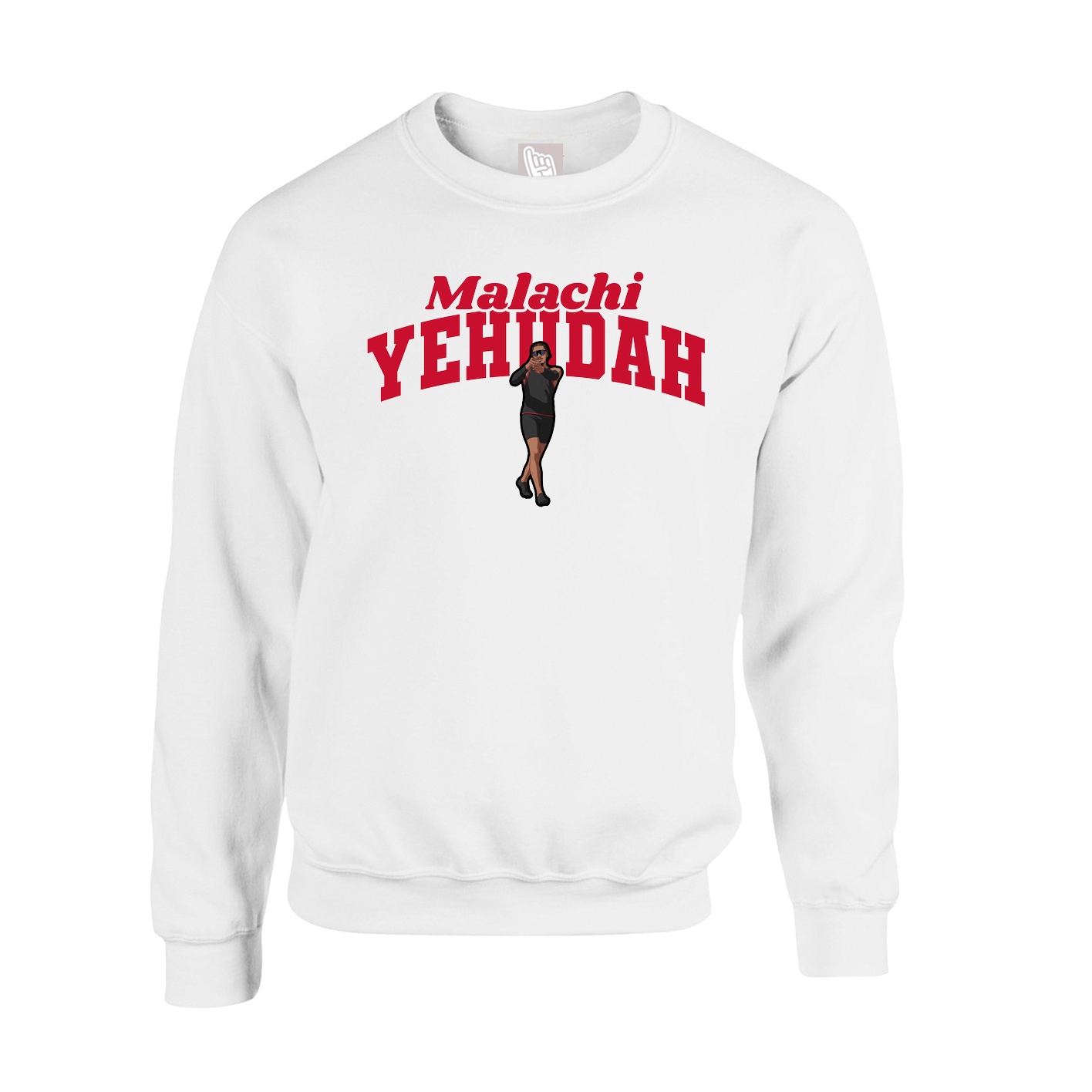 Fleece Crew — Signature Arch in White