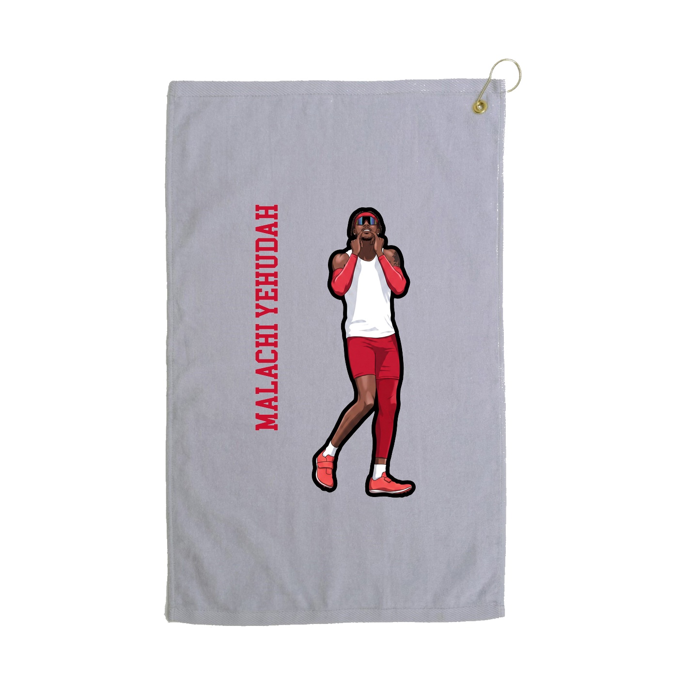 Golf Towel — Name Vertical in Grey