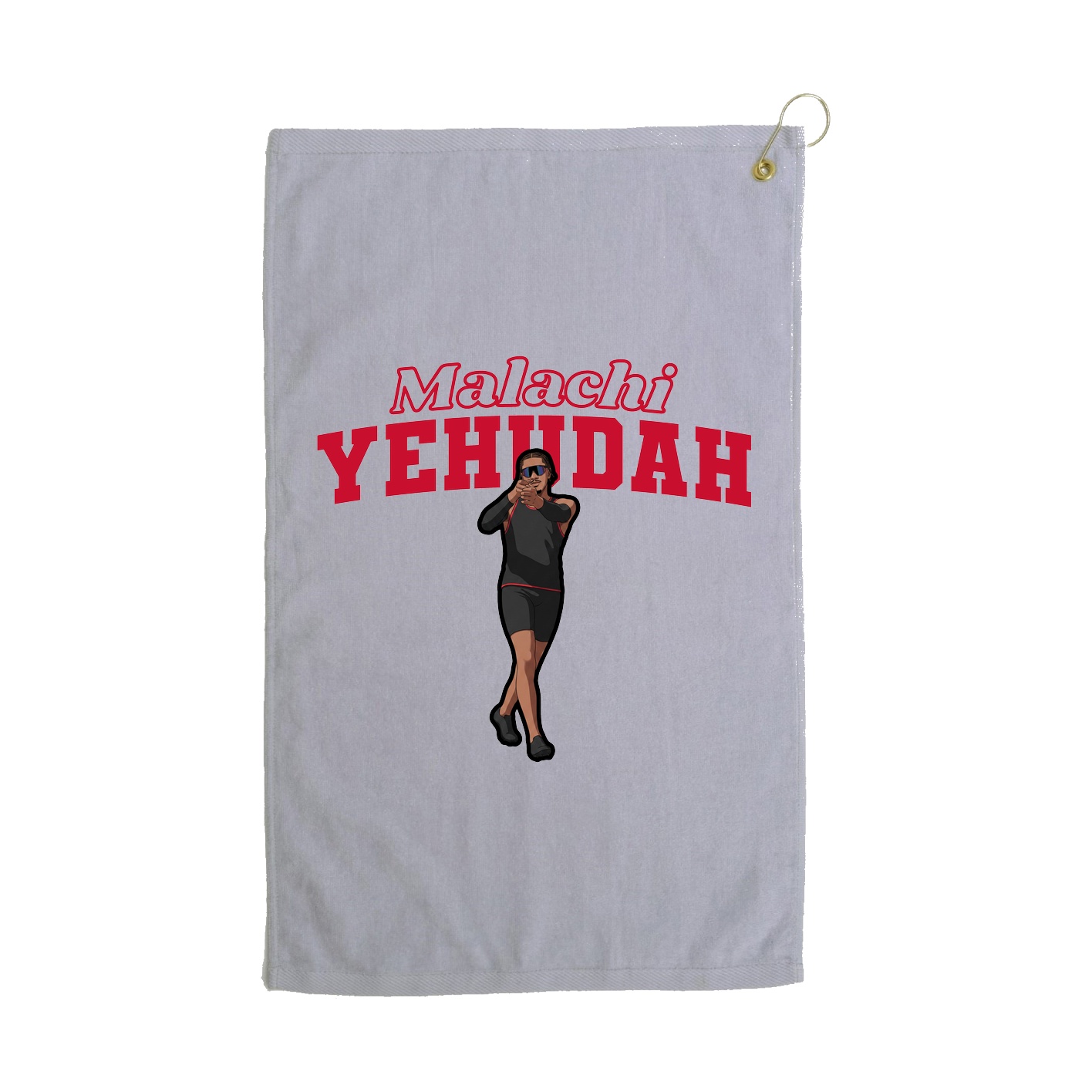 Golf Towel — Name Arch in Grey