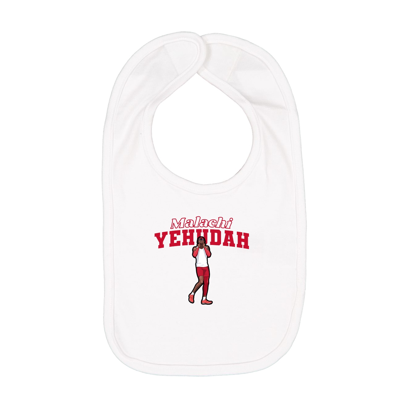 Infant Bib — Name Arch in White