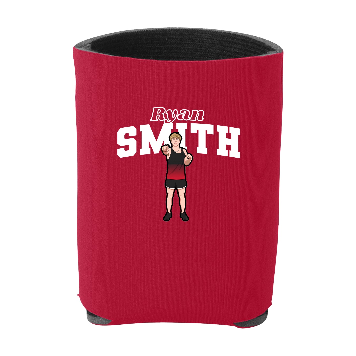 Can Holder — Name Arch in Red