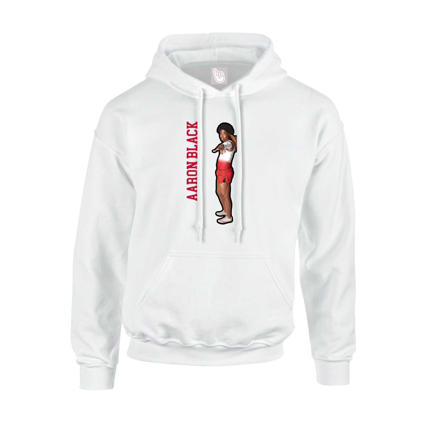 Youth Hoodie — Name Vertical in White