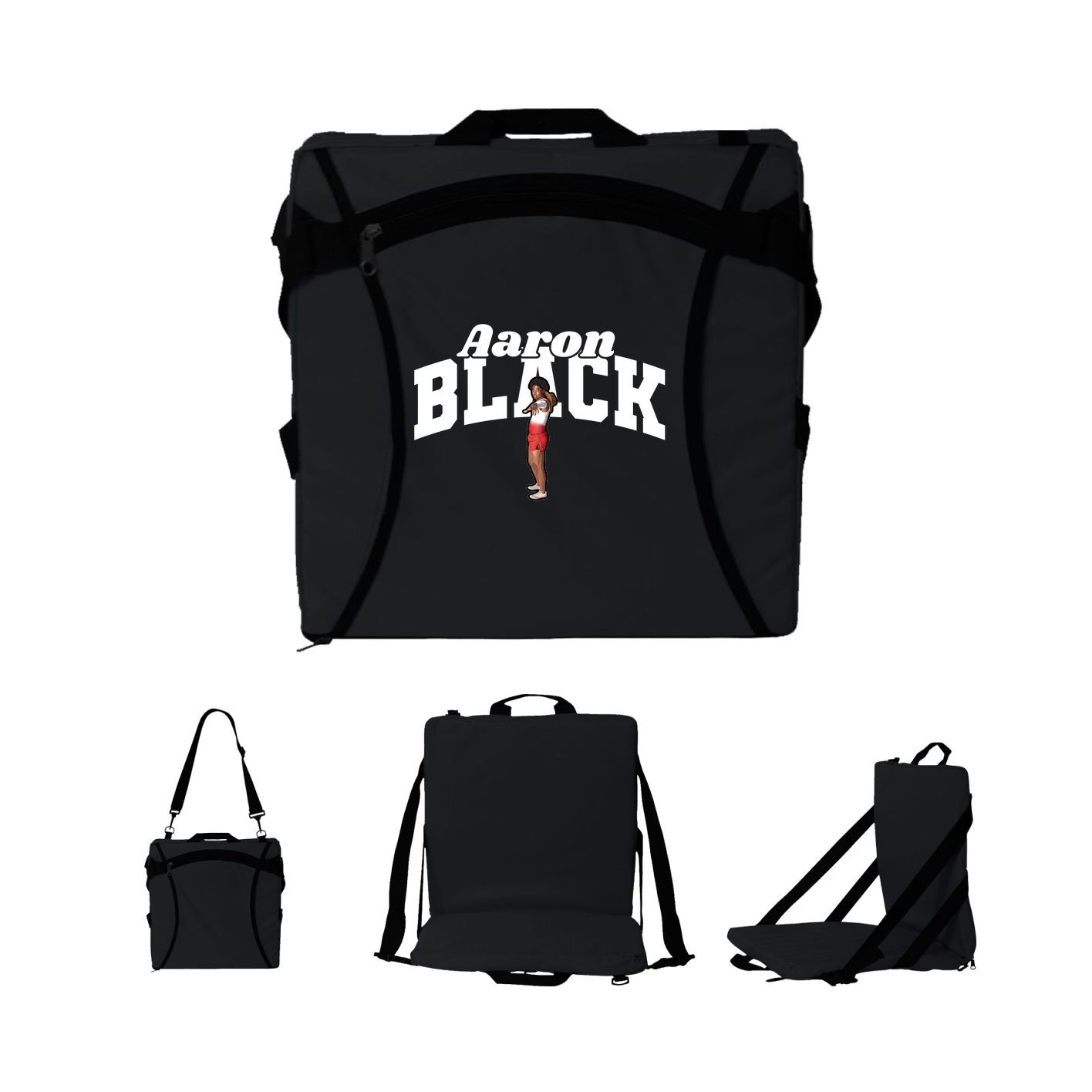 Folding Stadium Seat — Signature Arch in Black