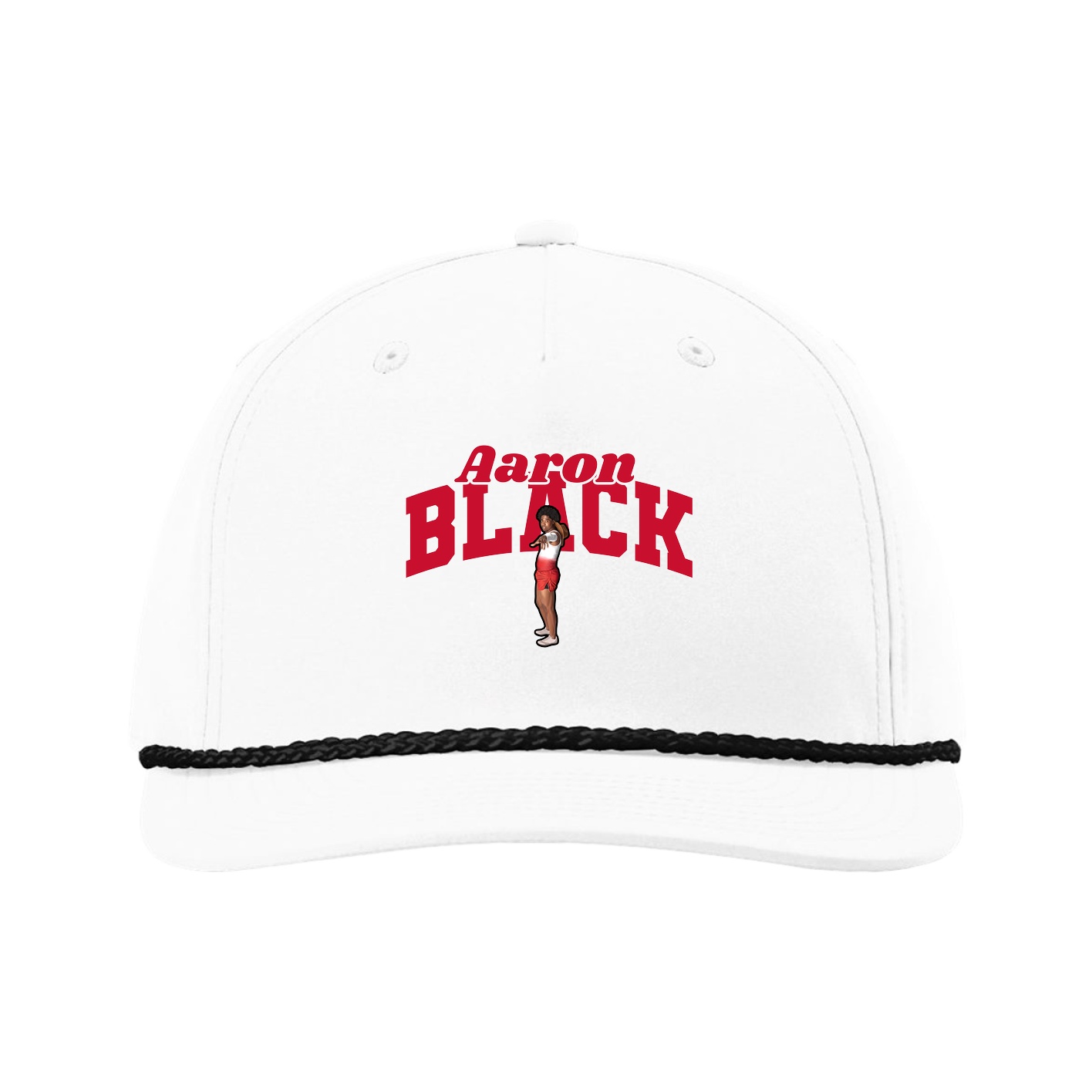 Five-Panel Classic Rope Cap — Signature Arch in White
