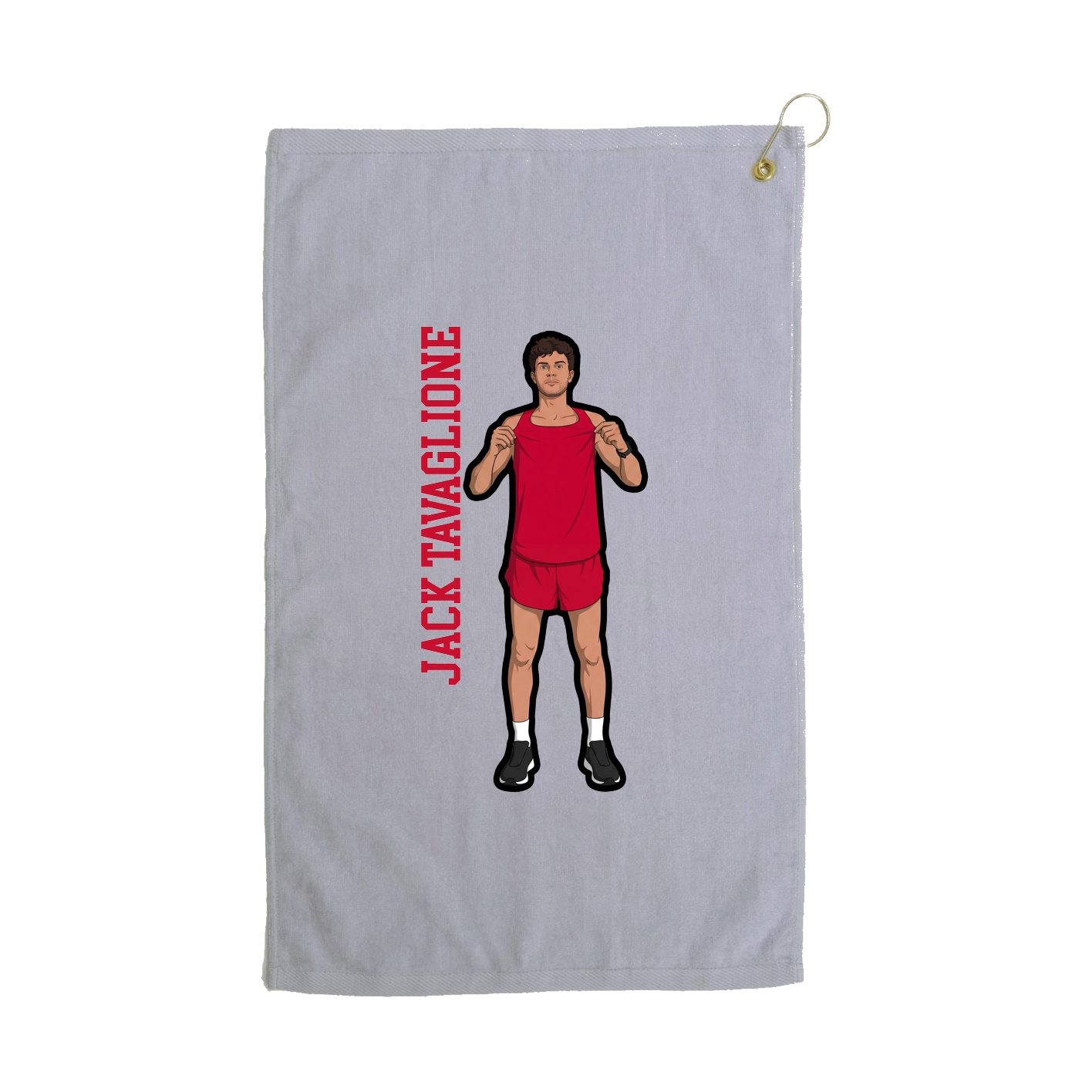 Golf Towel — Name Vertical in Grey