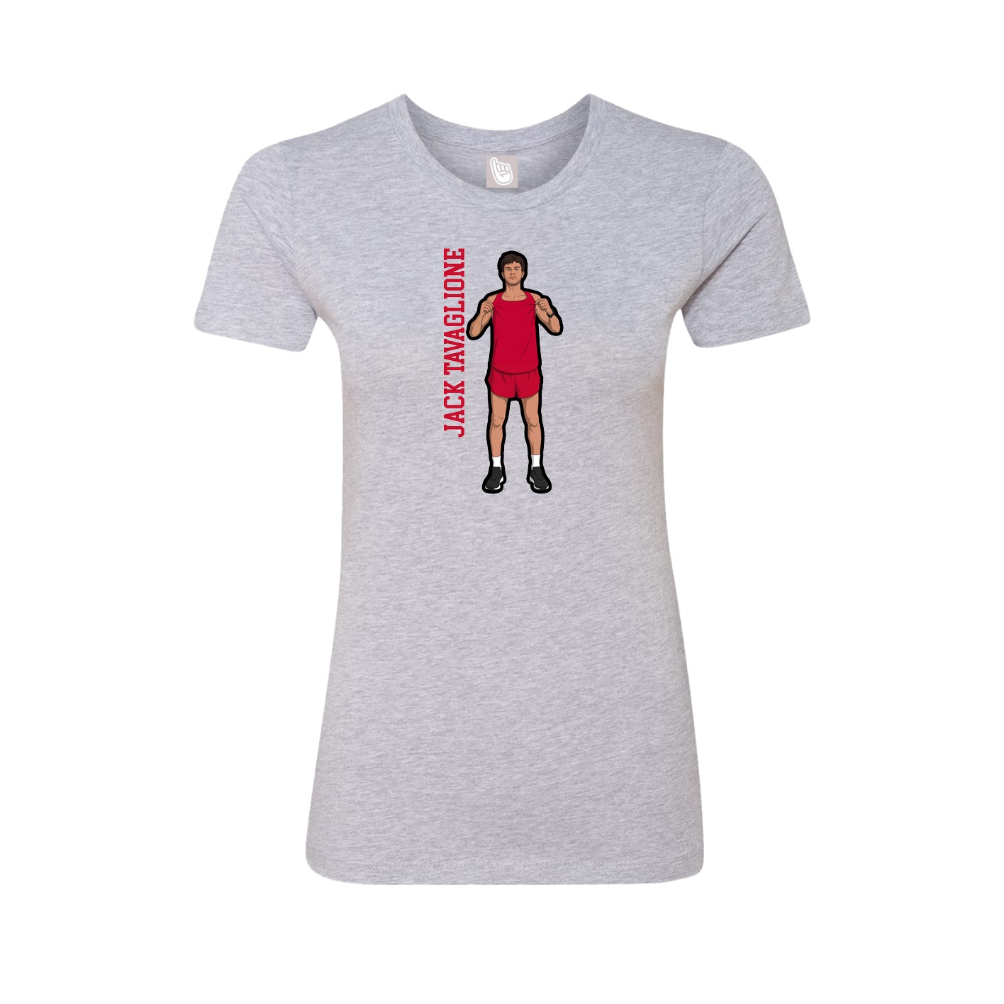 Fitted Women's Tee — Name Vertical in Grey