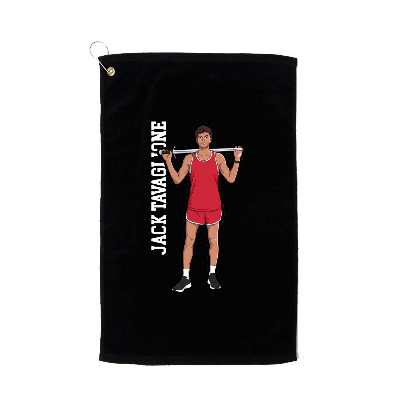 Golf Towel — Name Vertical in Black