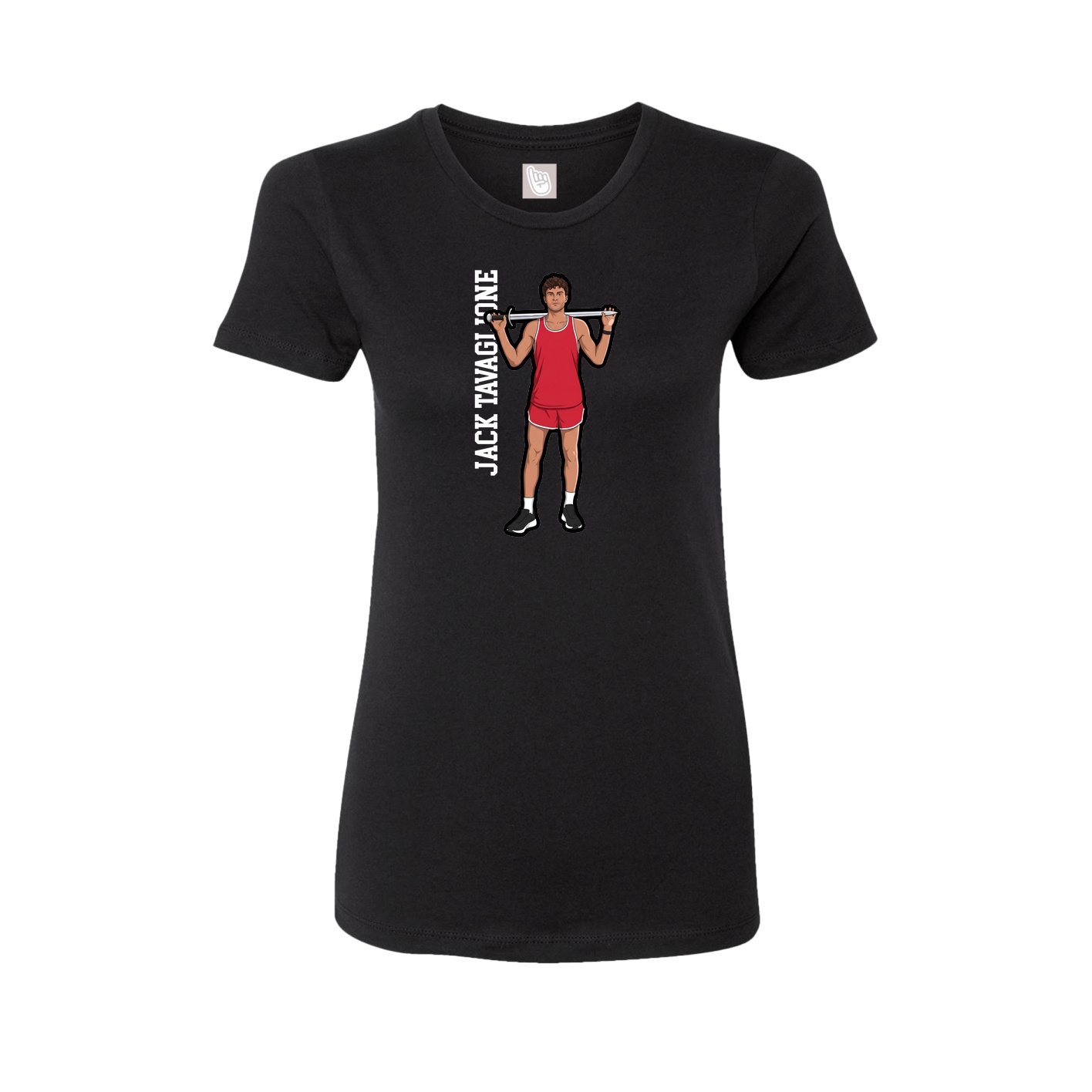 Fitted Women's Tee — Name Vertical in Black
