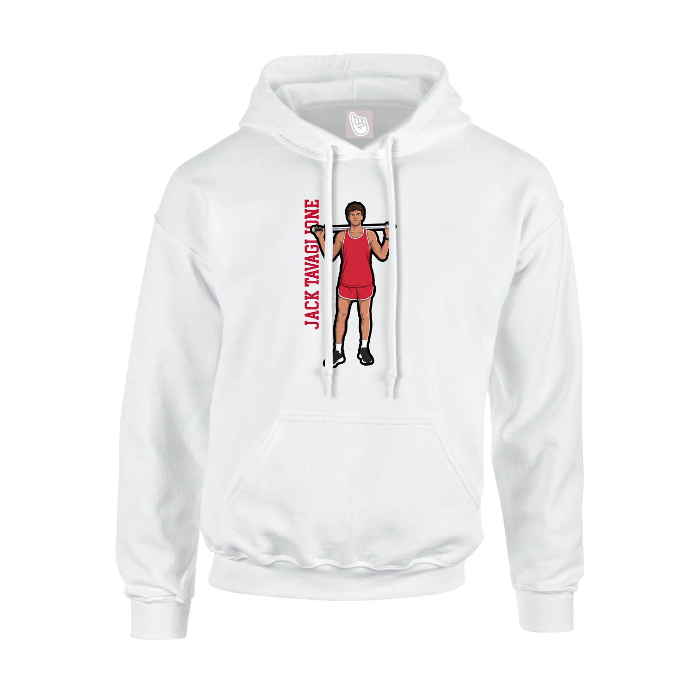 Youth Hoodie — Name Vertical in White