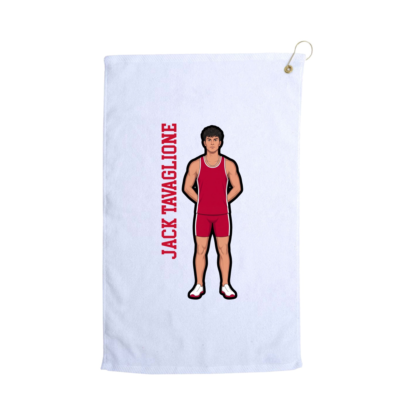 Golf Towel — Name Vertical in White