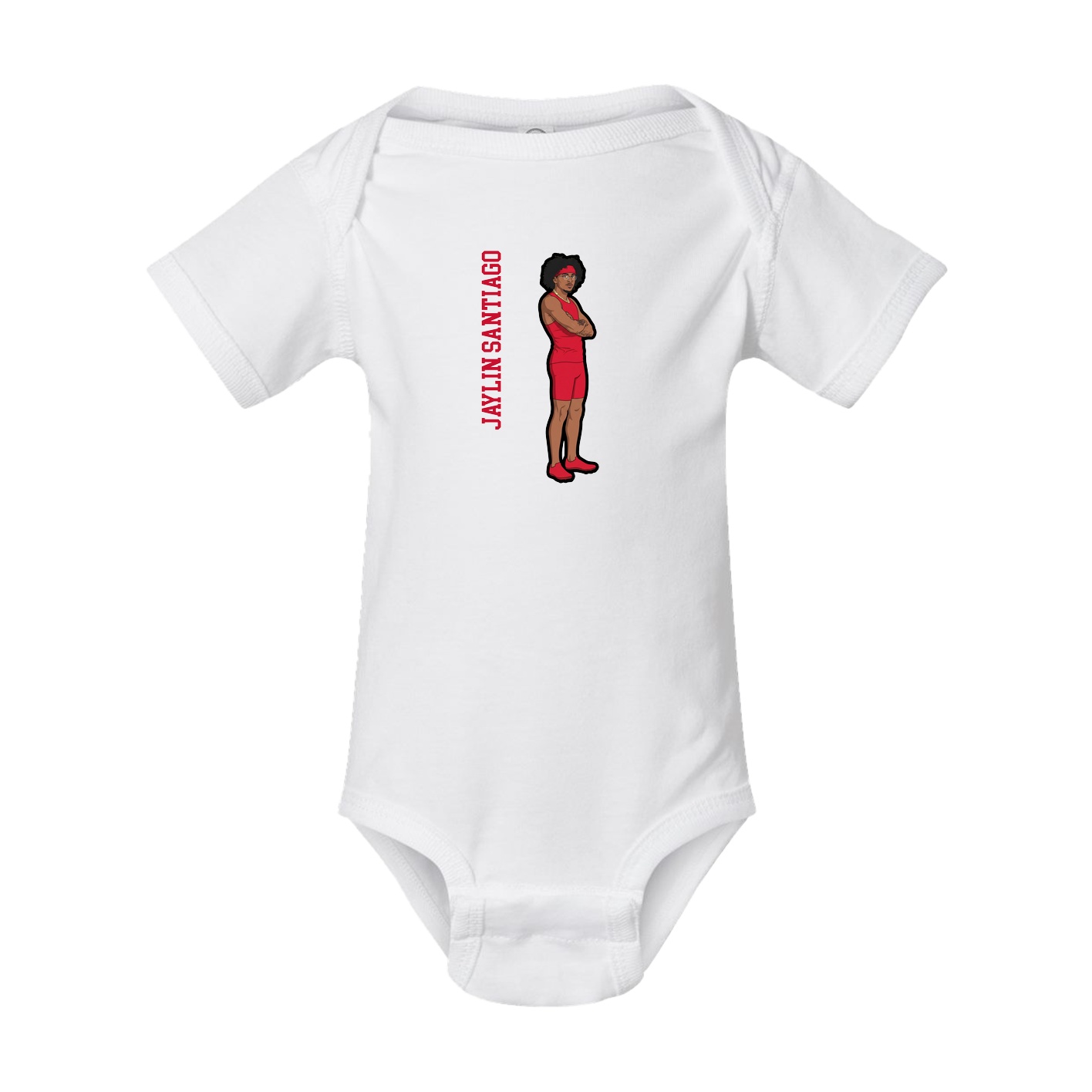 Baby Onesie — Name Vertical in White