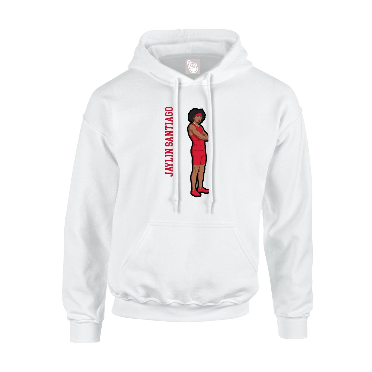 Hoodie — Name Vertical in White