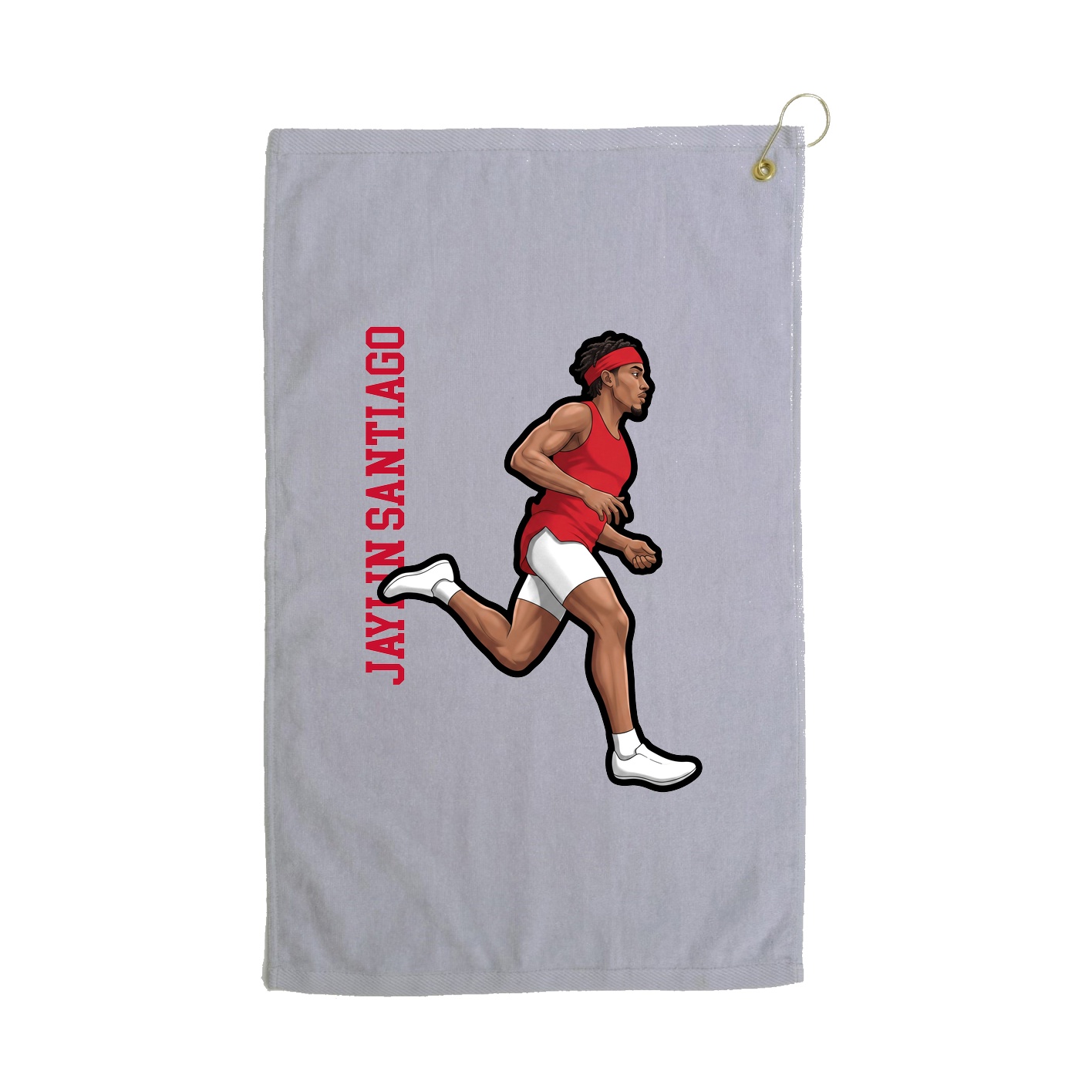 Golf Towel — Name Vertical in Grey