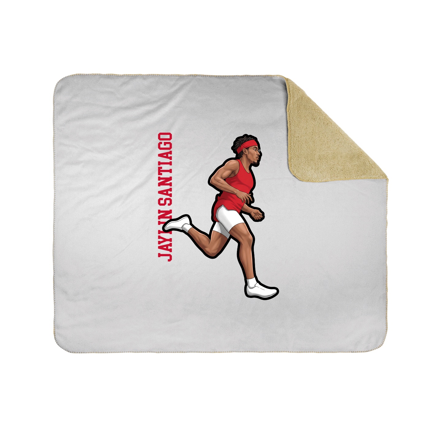 Throw Blanket — Name Vertical in White