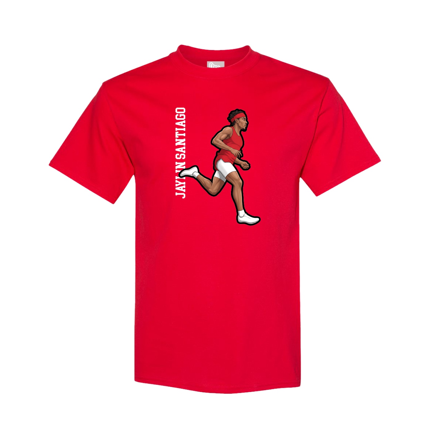 Tee — Name Vertical in Red