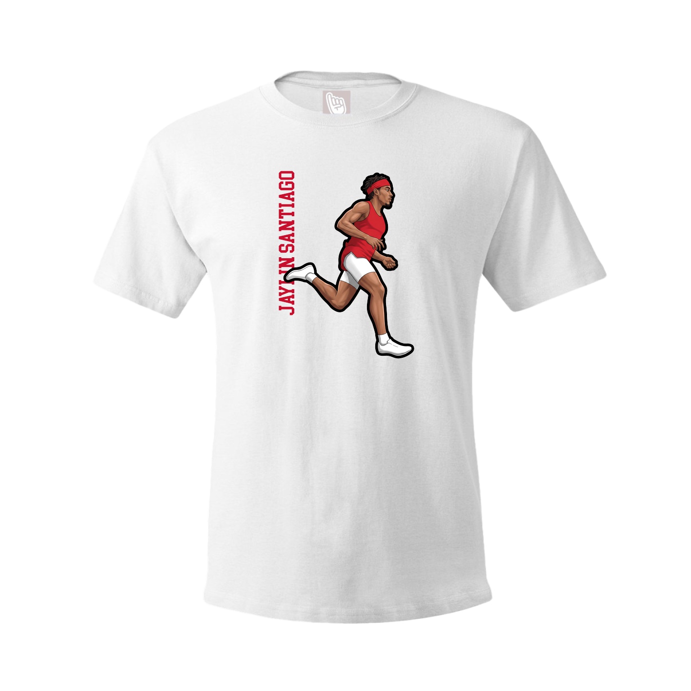 Tee — Name Vertical in White