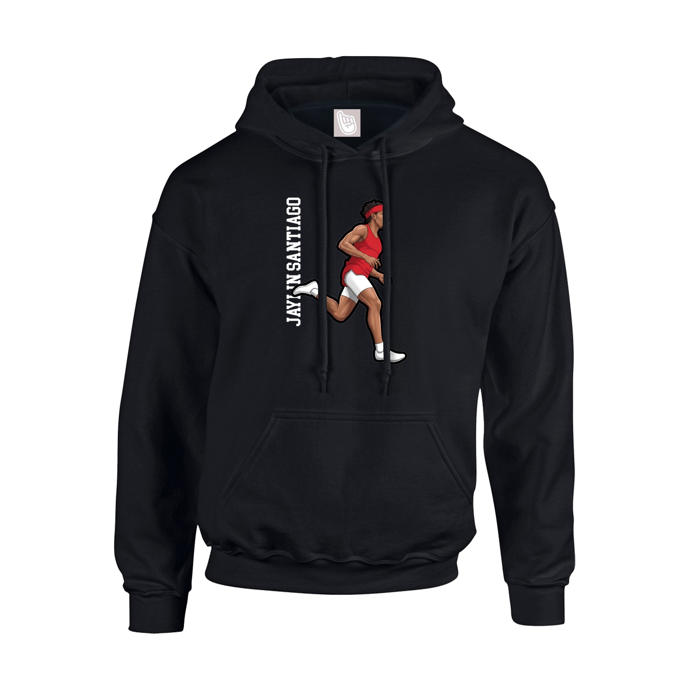 Youth Hoodie — Name Vertical in Black