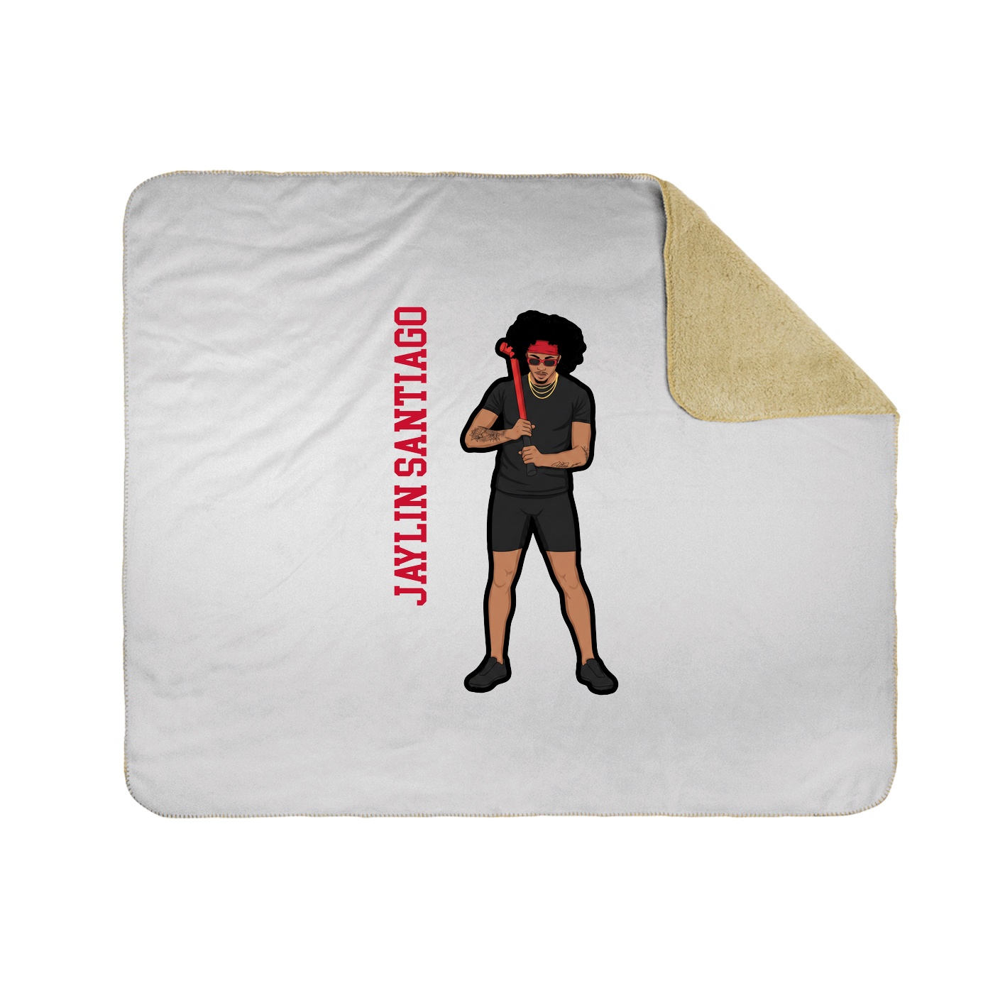 Throw Blanket — Name Vertical in White