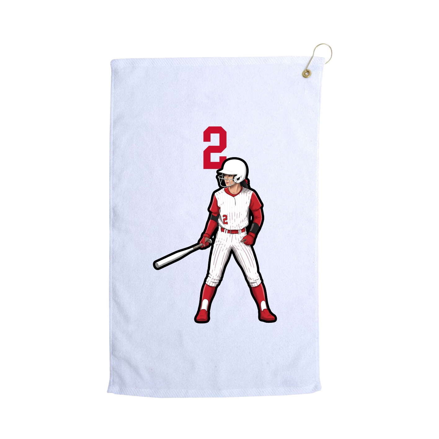 Golf Towel — Number Top in White