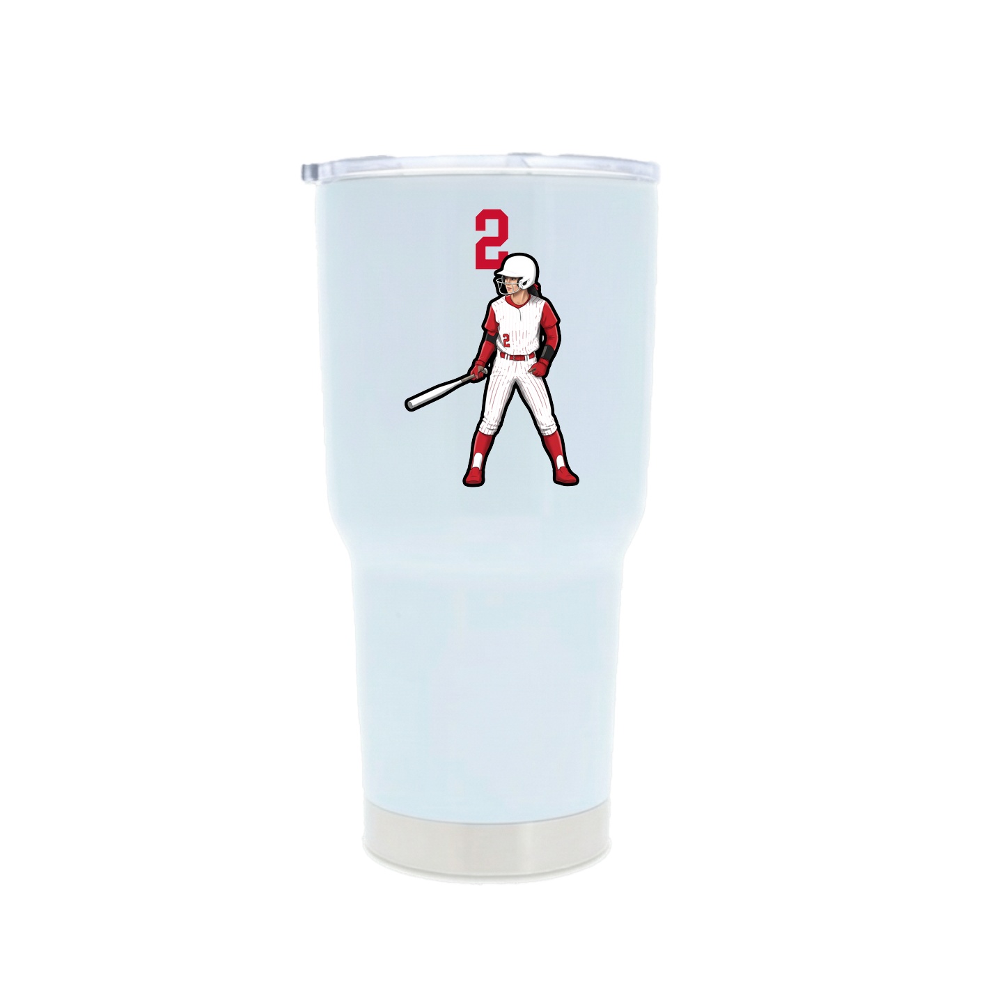30oz Stainless Steel Tumbler — Number Top in White