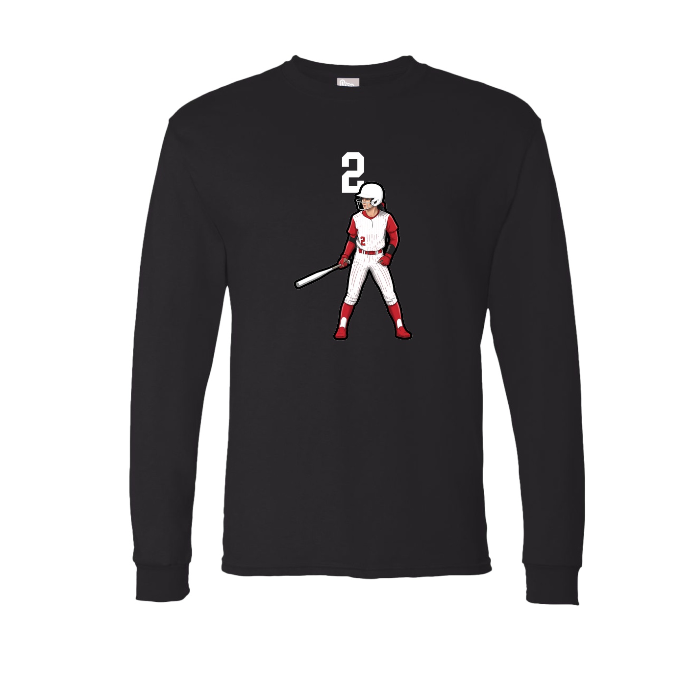 Long Sleeve Tee — Number Top in Black
