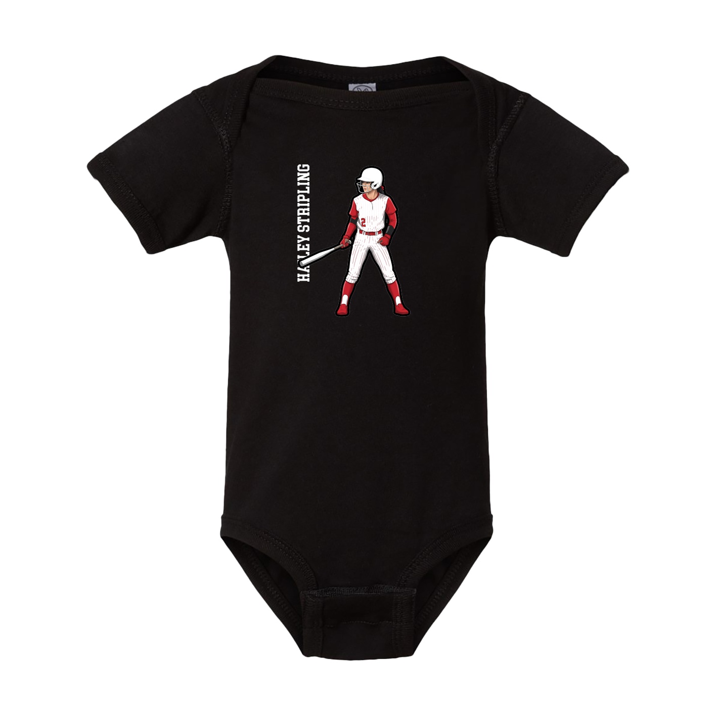 Baby Onesie — Name Vertical in Black